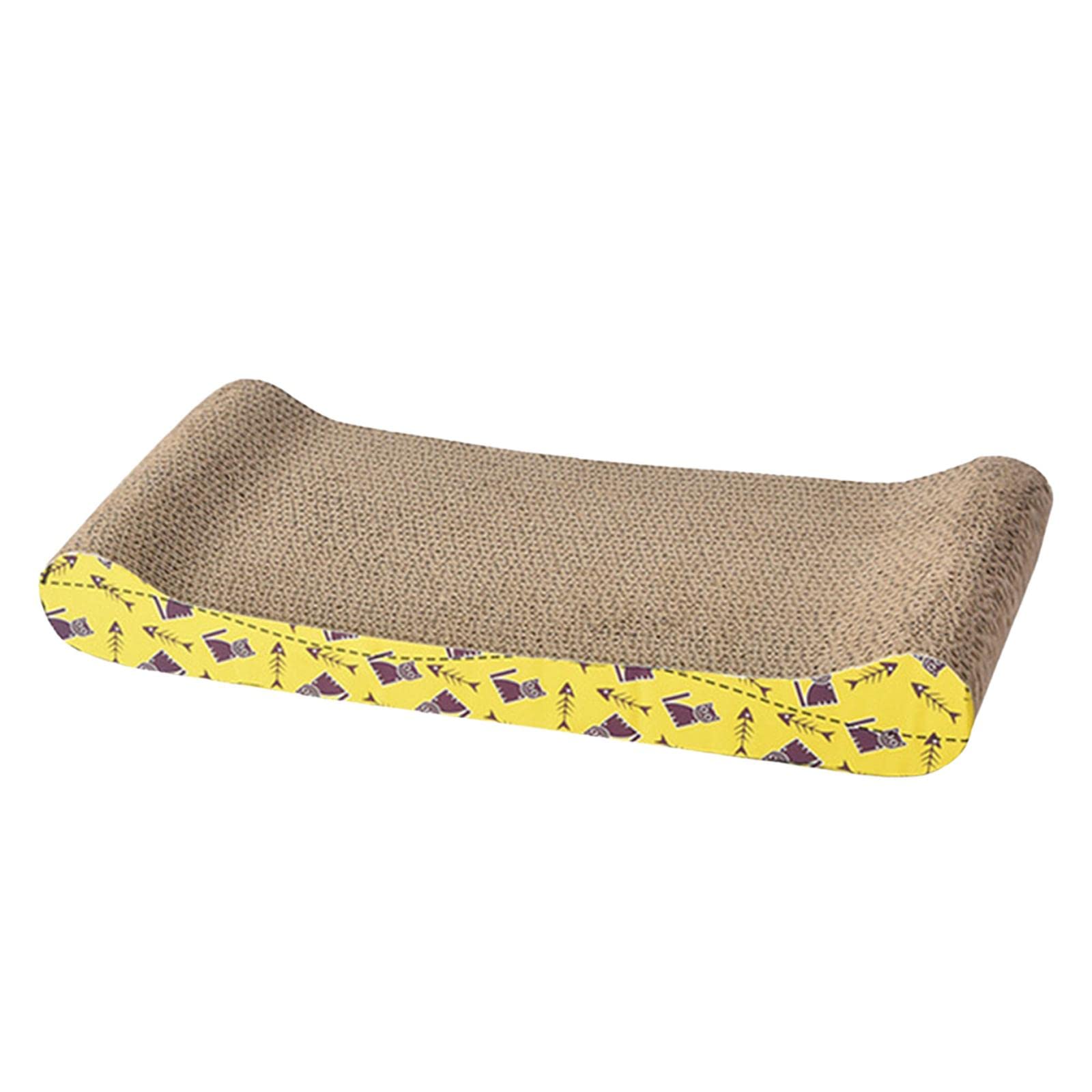 Griffoir en carton pour chat en forme d'os nid interactif et tapis de jeu 44.5x21x5.5cm