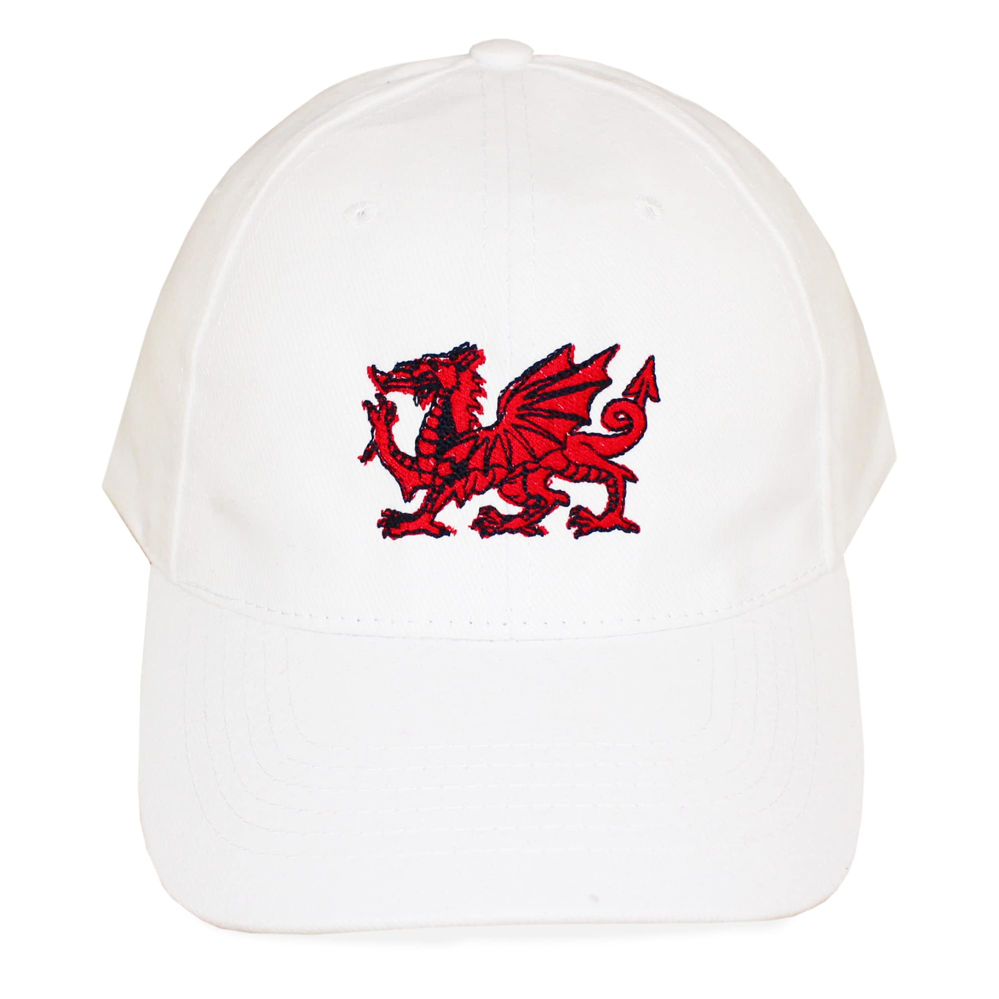 TeddyTs Adult's Welsh Dragon Baseball Cap (White), M-L