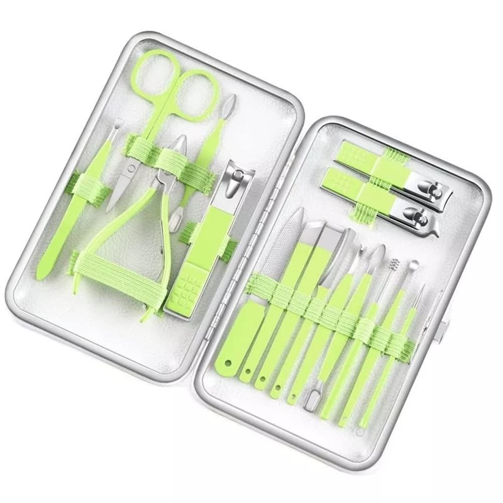 16PCS Manicure Set Nail Clippers Stainess Steel Cuticle Nipper Professional Scissors Nails Tools Kit