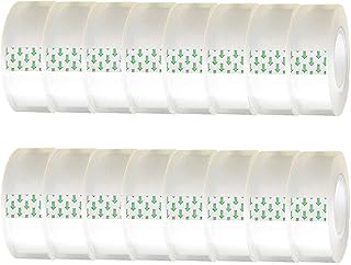 Transparent Tape (16 Rolls) Refill Tape 3/4-Inch x 1200 inch for Office School Home cellophane Tape Clear Tape Refills rol...