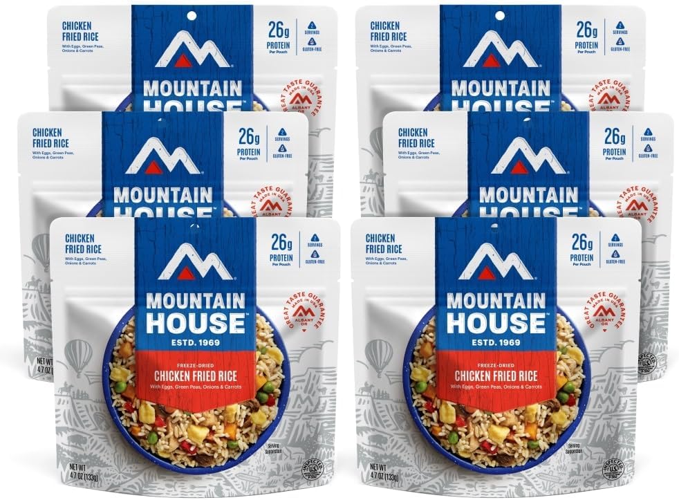 Mountain House Chicken Fried Rice Freeze Dried Backpacking & Camping Food 6-Pack Gluten-Free