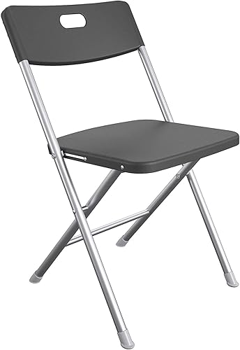 NERDOH Silla plegable de resina para asiento y respaldo (color gris)