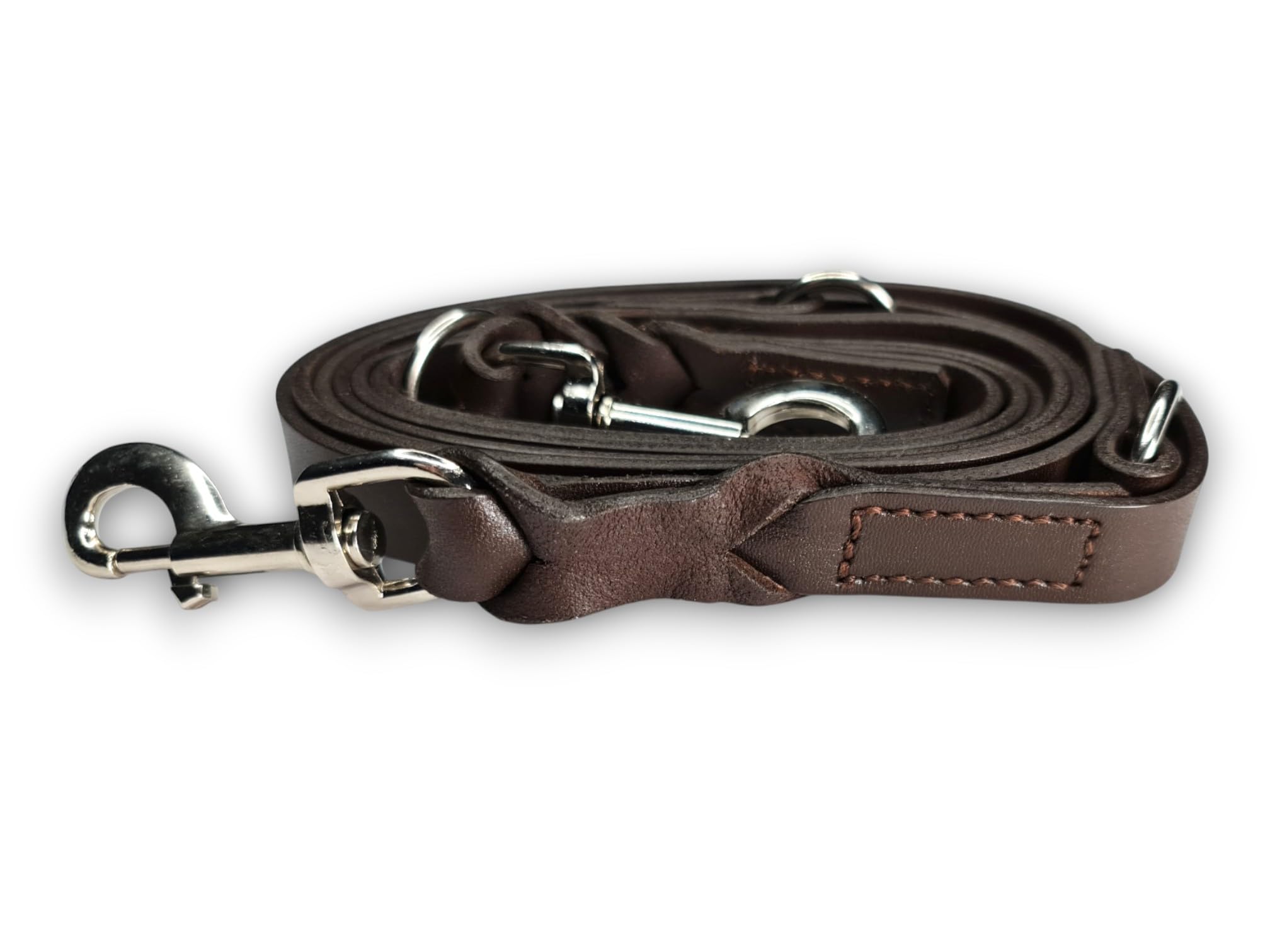 VlaMiTex D2 Guinzaglio regolabile in pelle grassa | 4 misure: 200/250/300/350 cm | Larghezza: 10 mm o 20 mm (2 x 250 cm)