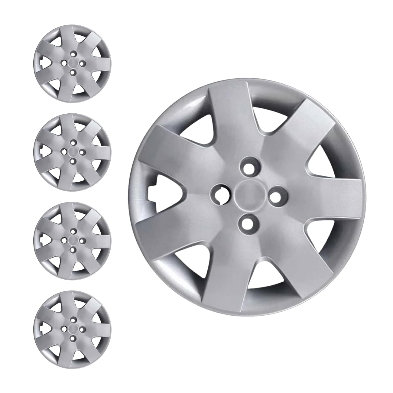 RYELDOM Set 4 Coppe Ruota 15 Pollici per Nissan Micra, Copricerchi Universali per Cerchi in Acciaio, Resistenti, Montaggio Facile, Design Auto