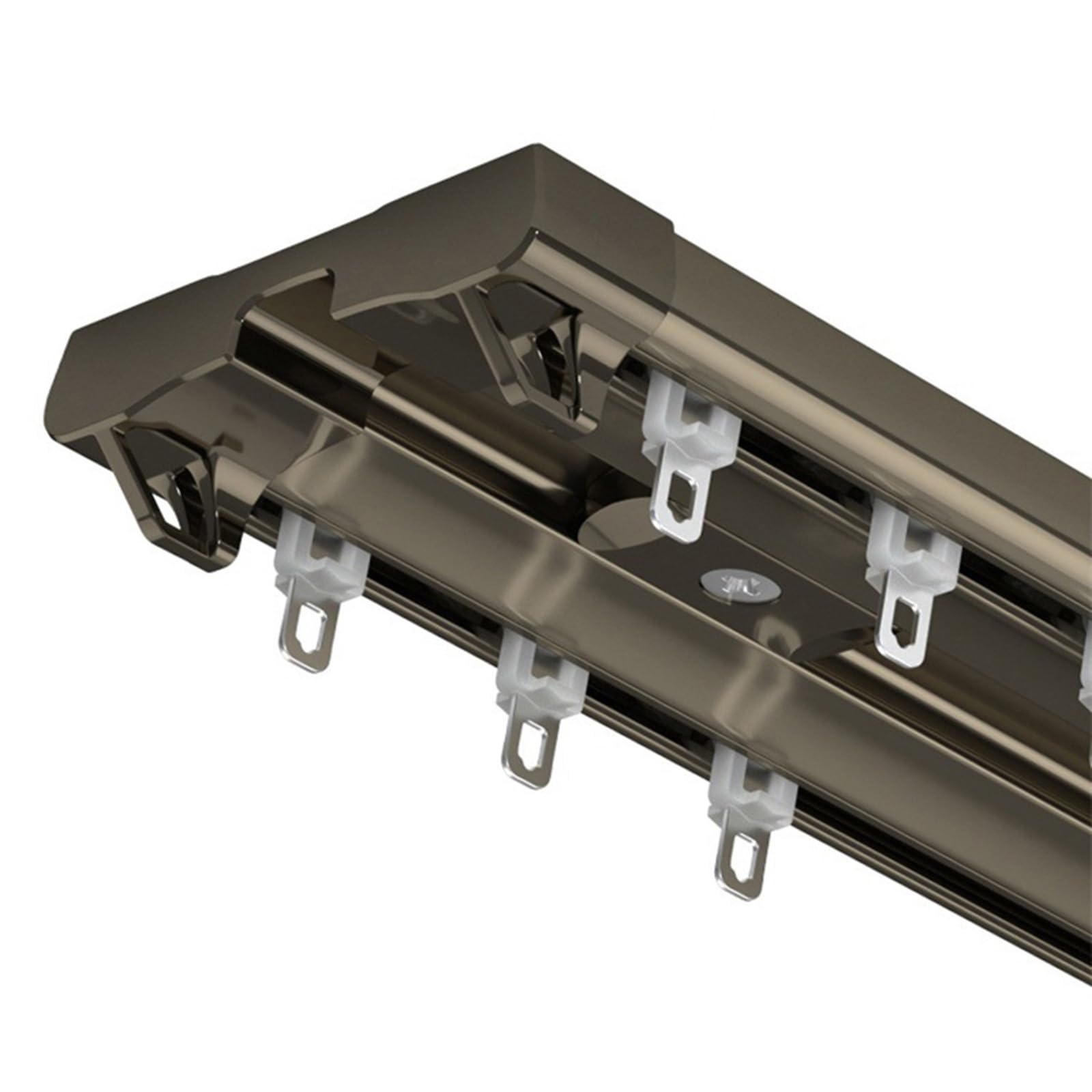 Rail Double pour Rideaux, Rail De Rideau De Plafond en Aluminium, Tringle À Rideaux Double en Métal pour Balcon, Chambre, Baie Vitrée, Salon(Champagne,560cm/4 * 140cm)