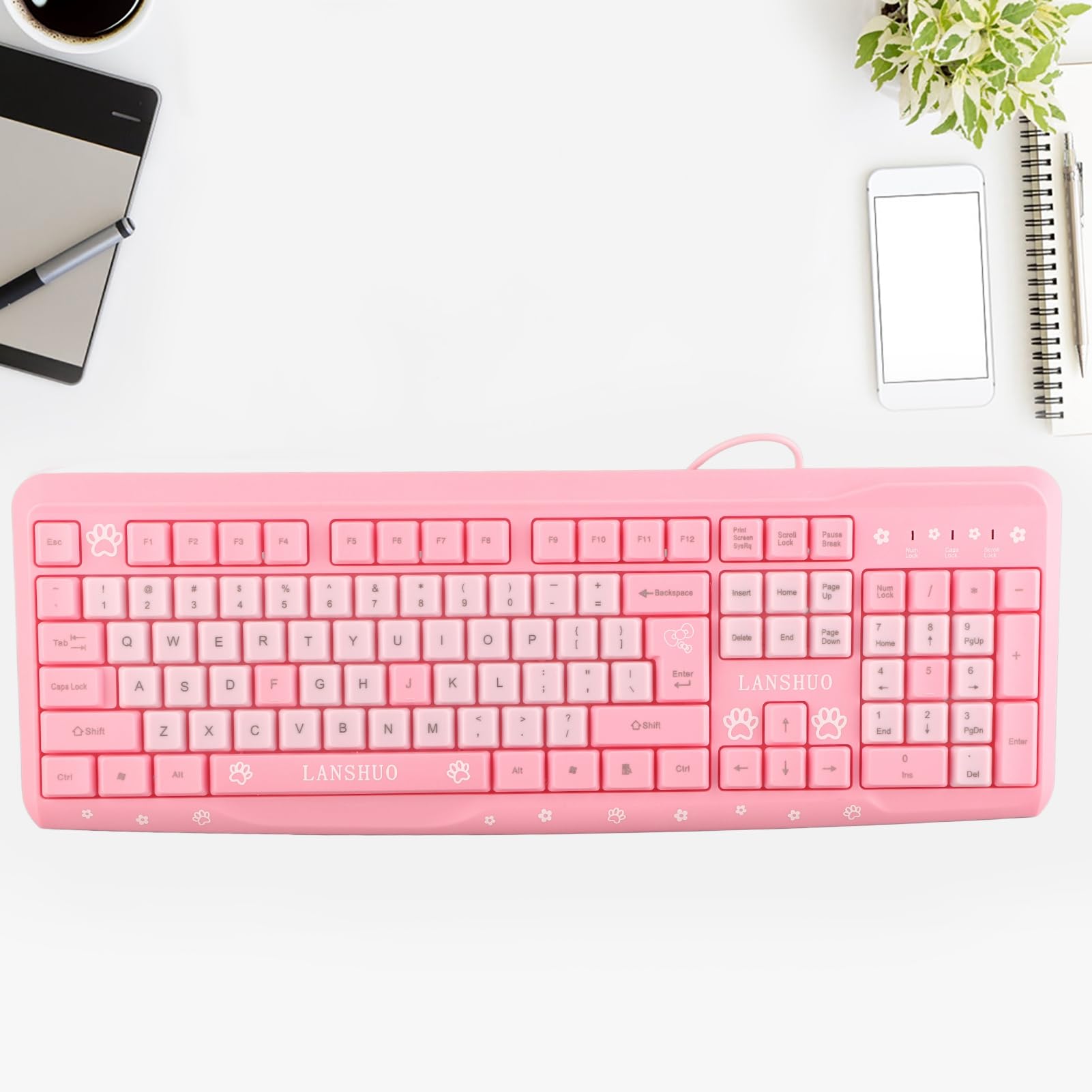 Tastiera USB Sanrio Rosa - Cablata, Ultrasottile, Con Design Carino Per Computer, Ufficio E Casa - Foto 2