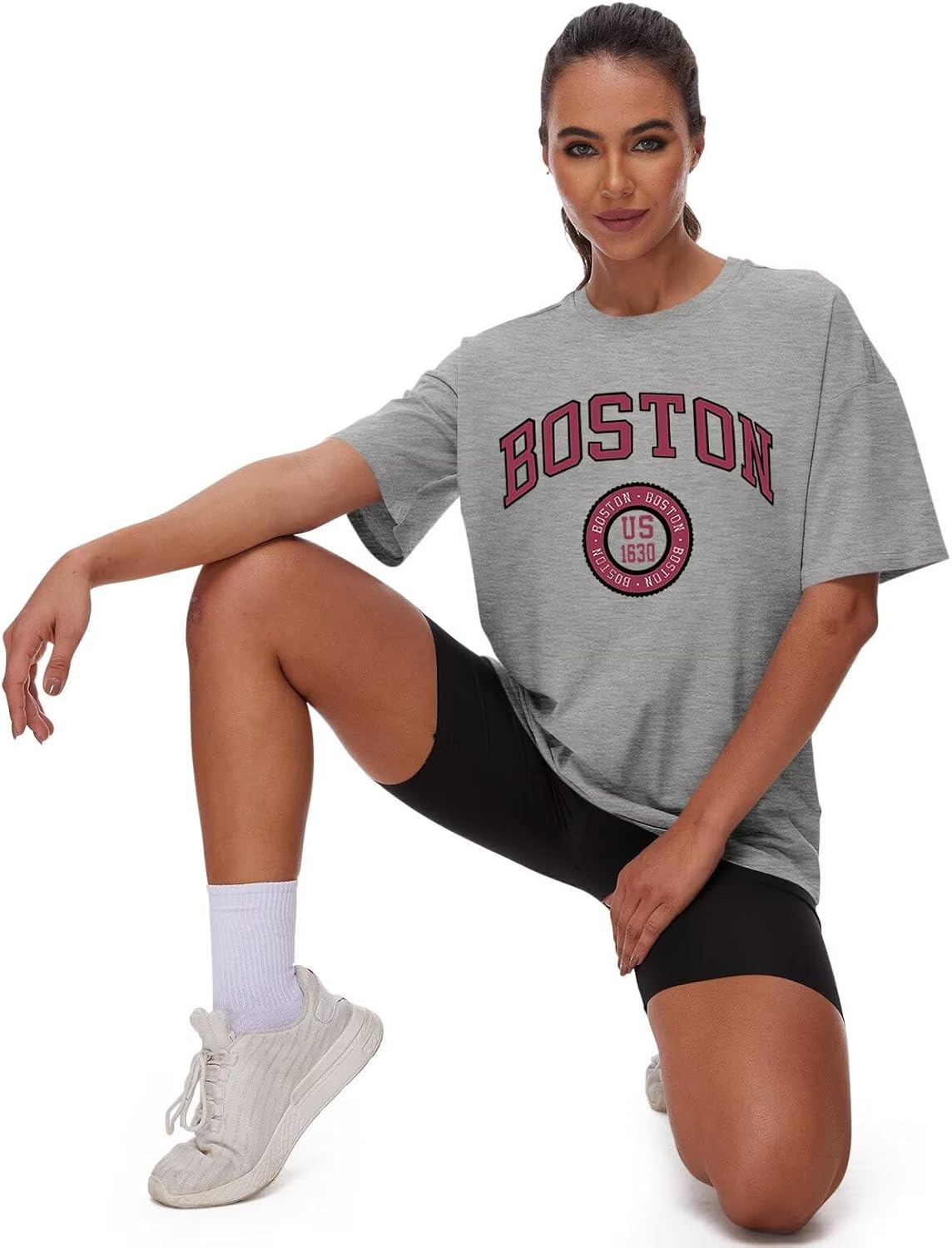 ORANDESIGNE Womens Cotton Oversized T Shirts Letter Graphic Tees Short Sleeve Casual Summer Clothes 2026 - Image 5