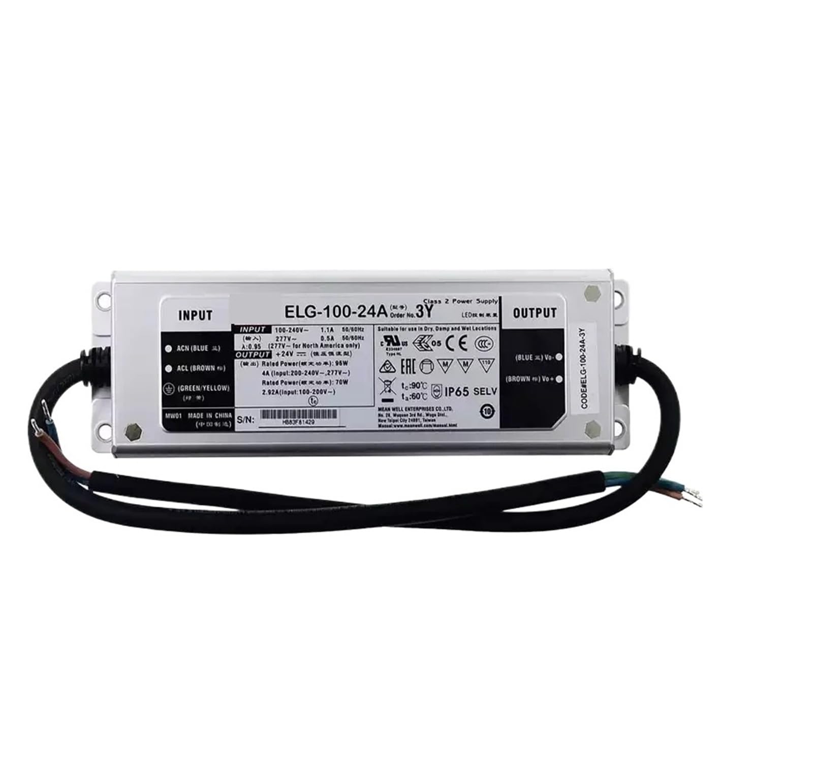 BRODEFUP ELG-100 ELG-100-42A ELG-100-24DA ELG-100-36DA ELG-100-48DA-3Y 70~100W Constant Voltage + Constant Current LED Driver(ELG-100-48DA-3Y)