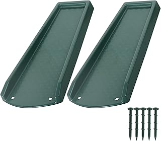 Rain Gutter Downspout Splash Block, Gutter Downspout Extensions for Water Drainage, 24" Gutter Splash Guards Downspout Extender, Fixable Down spout Drain Trays with PE Nails(2 Pack, Green)