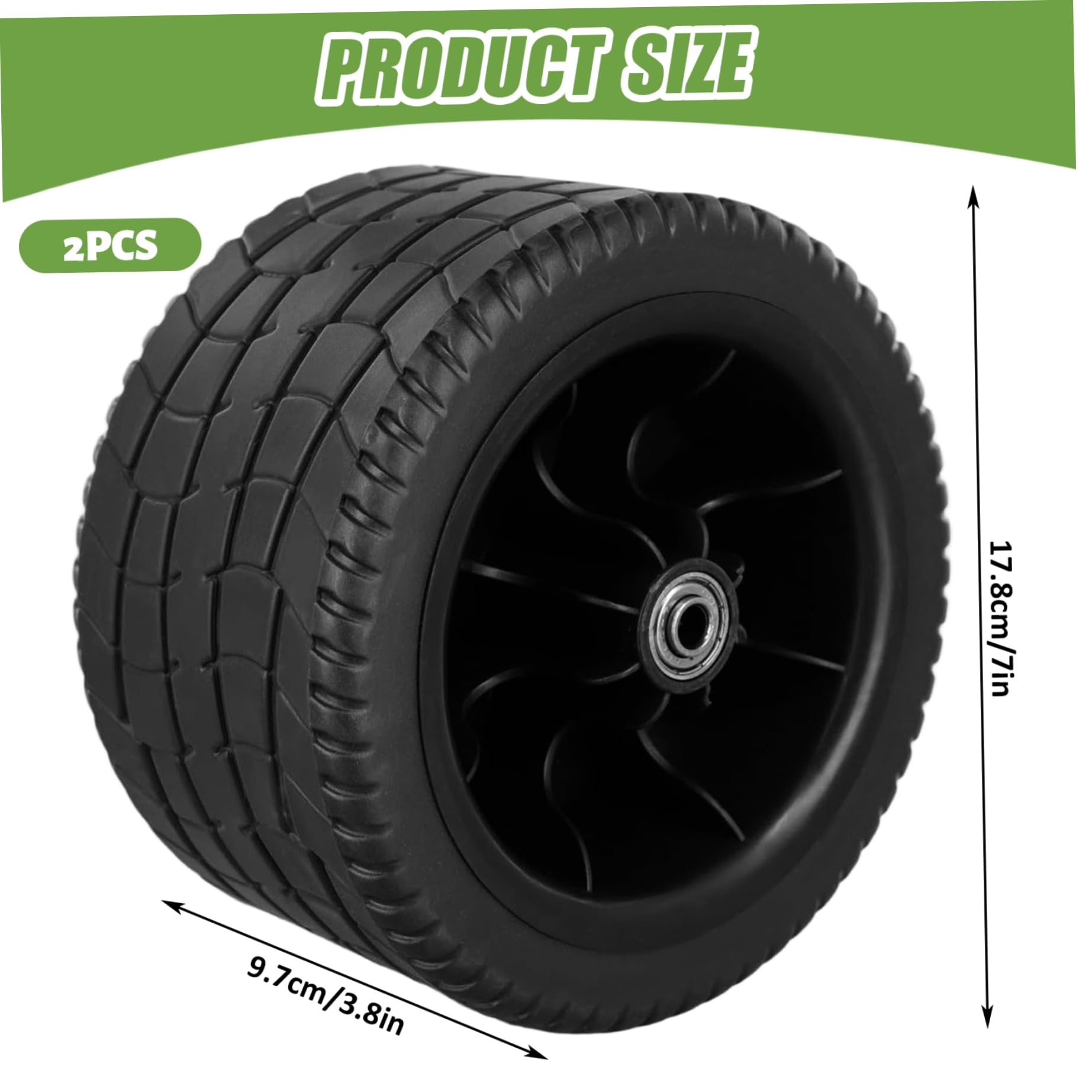 2 Ruote da Spiaggia per carrelli da 7" Ruote da carro Antiscivolo Resistenti all'Usura e al Calore per Sabbia Campeggio Sport Pneumatici da Spiaggia per carrelli Pneumatici da per