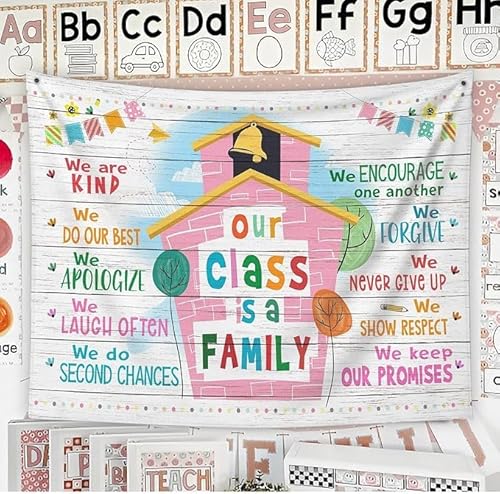 Personalized Groovy Classroom Tapestry - Our Class Is A Family Wall Decor for Back to School, Teacher Gifts & Classroom Inspiration - Image 5