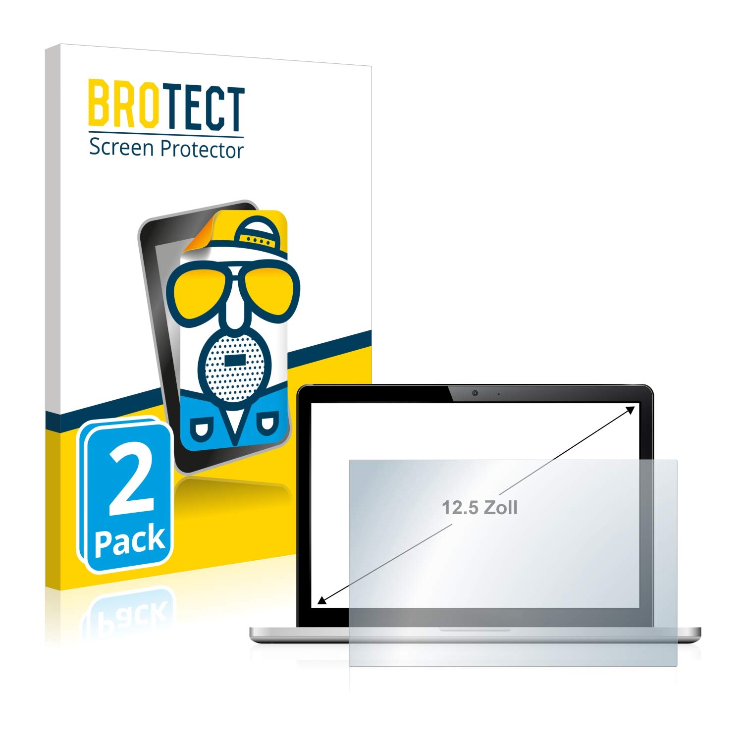 Brotect Pellicola Protettiva Opaca Per Notebook 12,5 Pollici (277x156 Mm, 16:9) - 2 Pezzi Antiriflesso E Anti-impronta - 3