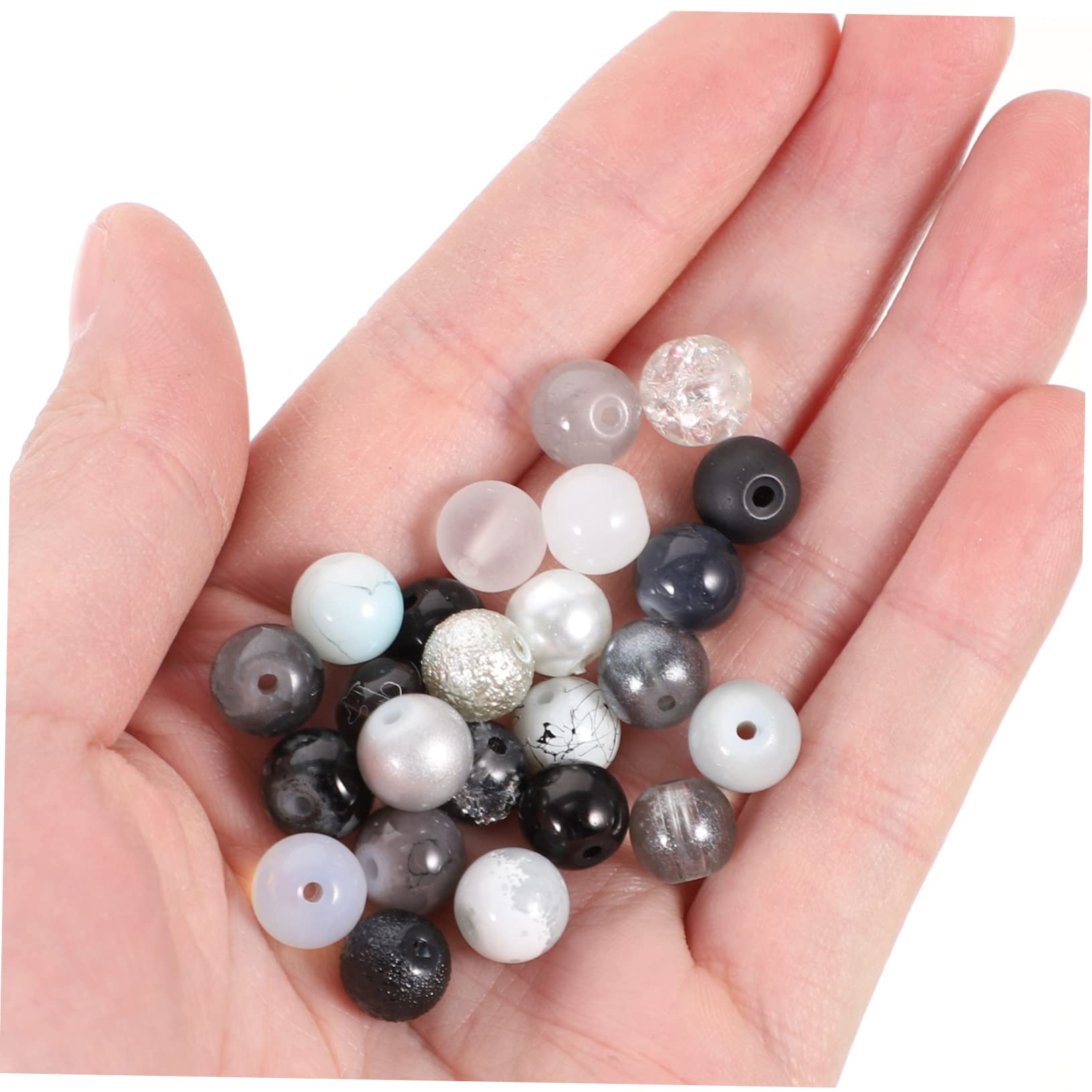SHINEOFI 1 Kasten Glasperlen zum Auffädeln Runde Schmuckperlen aus Glas Farbig für Armband und Kettenherstellung Basteln und Deko