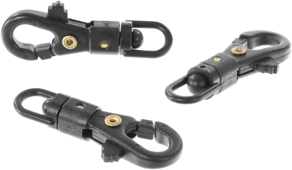 Craft County Black Swivel Snap Hooks - 360 Degree Swivel Design (20 Pack)