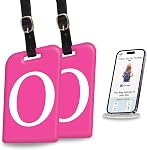 tag8 2 Pack Luggage Tags for Suitcases, 26 Initial Letter Travel Luggage Baggage Identification Labels ID Tag with Global Loss Recovery Service | Airline Compliant | SITA World Tracer Code Enabled (G)