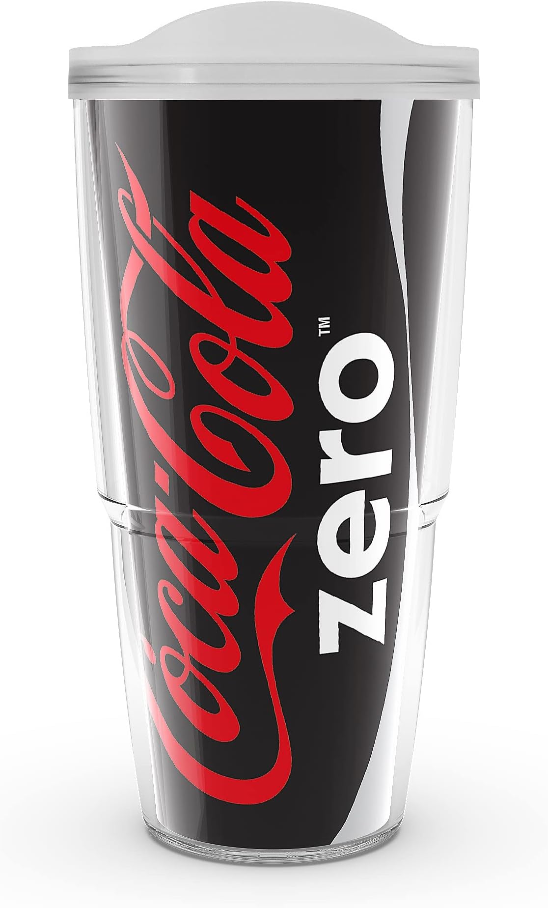 Tervis 1069678 Coca-Cola-Coke Zero Can Insulated Tumbler with Wrap and Frosted Lid, 24oz, Clear