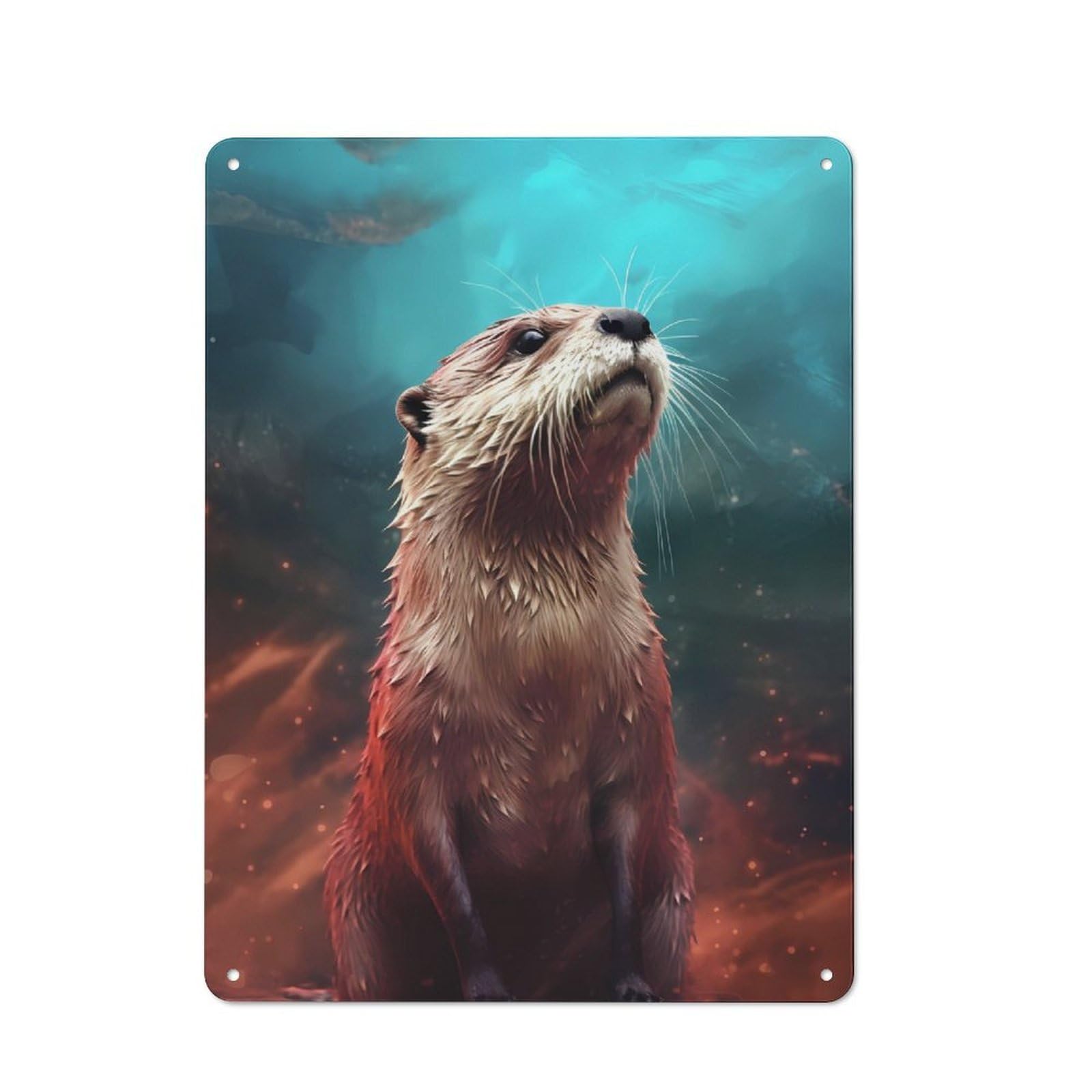 Vintage Metal Plaque 40x30cm Featuring Otter Smoke for Home Bar Wall, A Metal Wall Feature for Home Bars And Entertaining Spaces