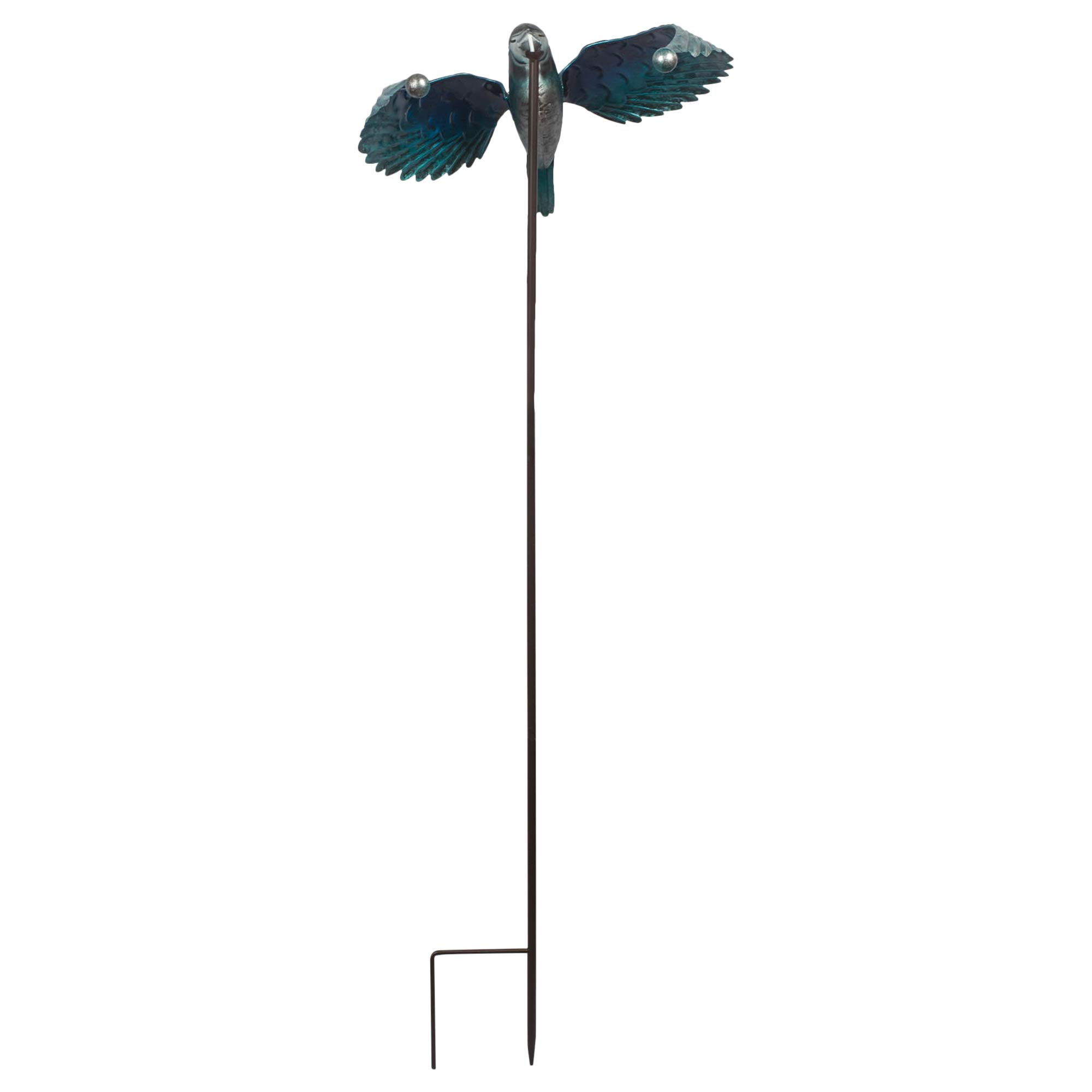 Sunset Vista 93492 Nature in Motion Spinner Garden Stake, 45-Inch, Blue Jay Bird