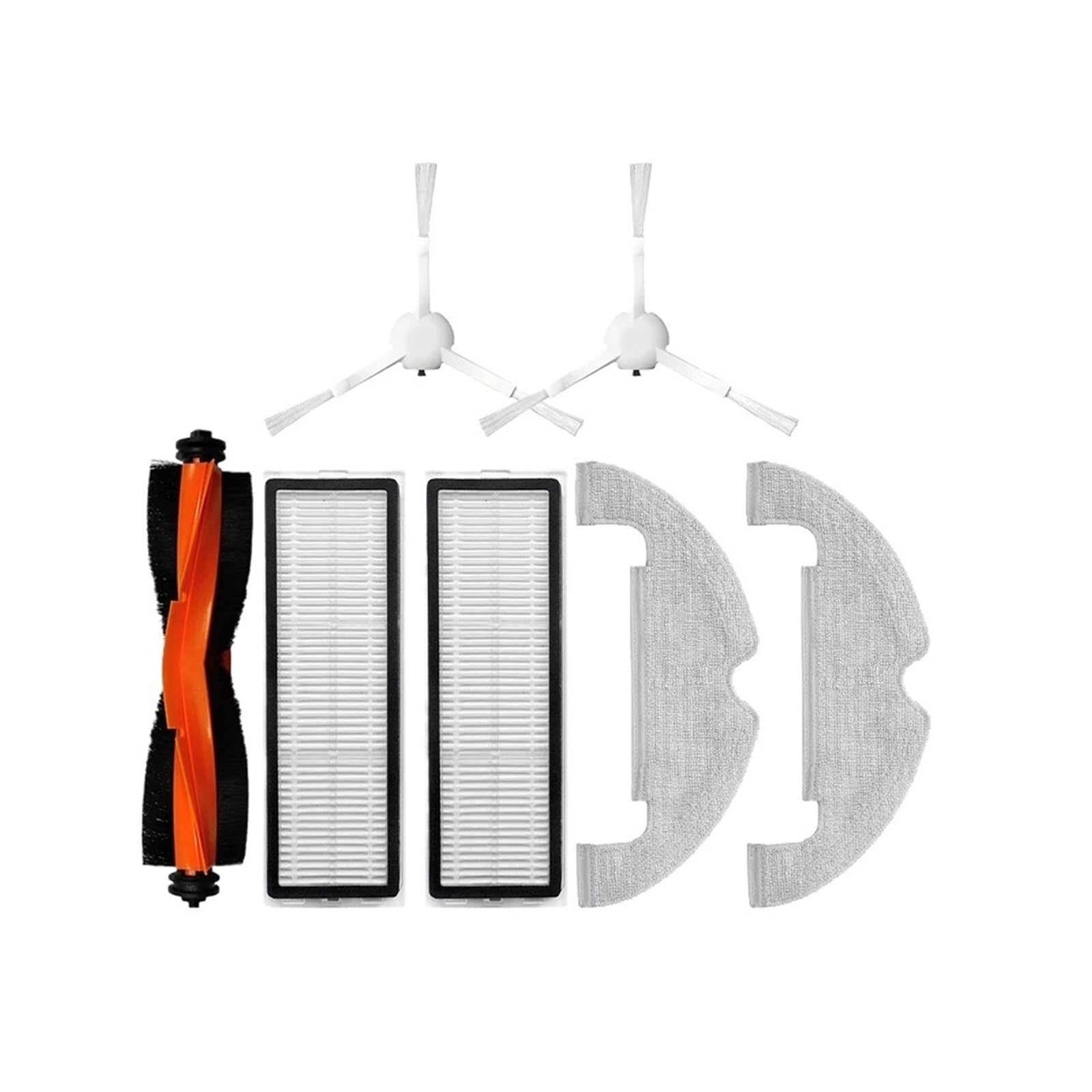 Główna szczotka boczna odkurzacza, pasująca do Xiaomi, odkurzacz robota X10 części robota filtr ścierka do mopa wymiana worka na kurz szczotki próżniowe i filtr(Orange)