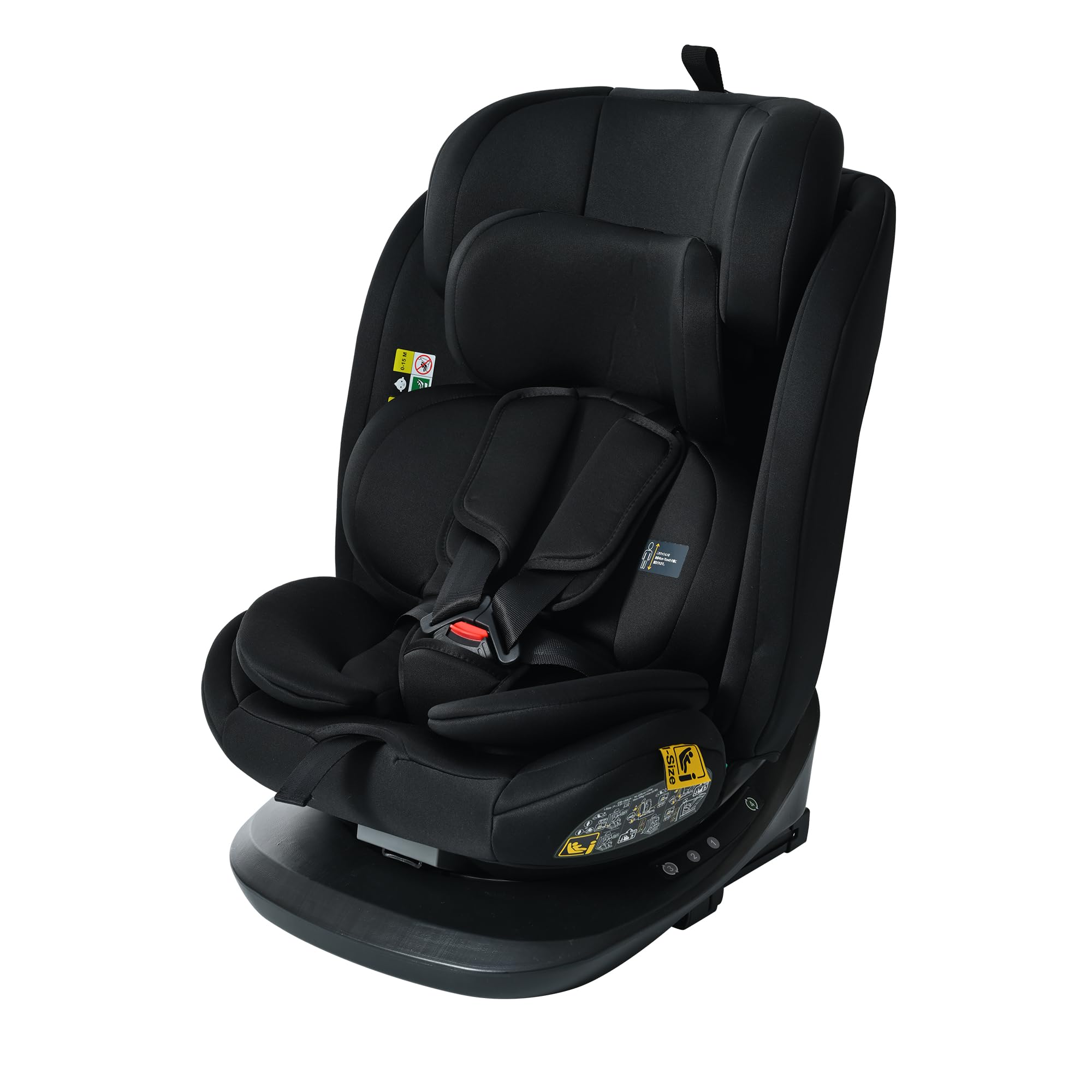 OSJ チャイルドシート 新生児 ISOFIX 0歳~12歳頃 360度回転式 40~150cm ジュニアシート 長く使える 取付簡単 自動車 カー用品 ベビーシート リクライニング 調節可能 洗える ブラック (13段階調節)