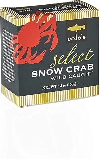 Cole's Select Snow Crab Meat - Wild Caught Patagonia Chile, High Protein Omega-3, No Preservatives, 5.3oz Can