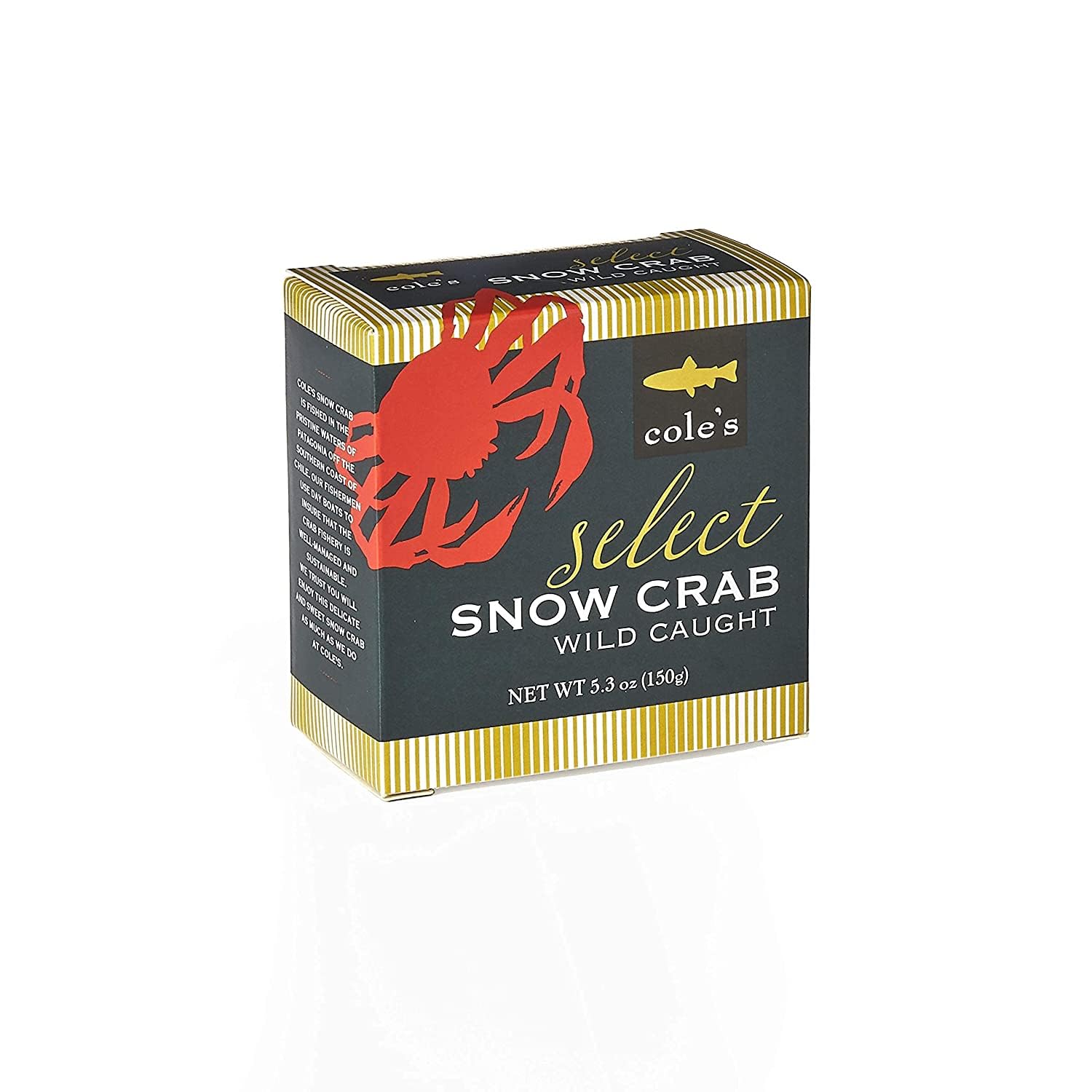 Cole's Select Snow Crab Meat - Wild Caught Patagonia Chile, High Protein Omega-3, No Preservatives, 5.3oz Can