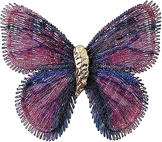 Butterfly Brooch for Women Vintage Gradient Butterfly Brooches Embroidery Colorful Butterfly Brooch Lapel Pins Hats Clothes Dress Accessories Jewelry - Buy now
