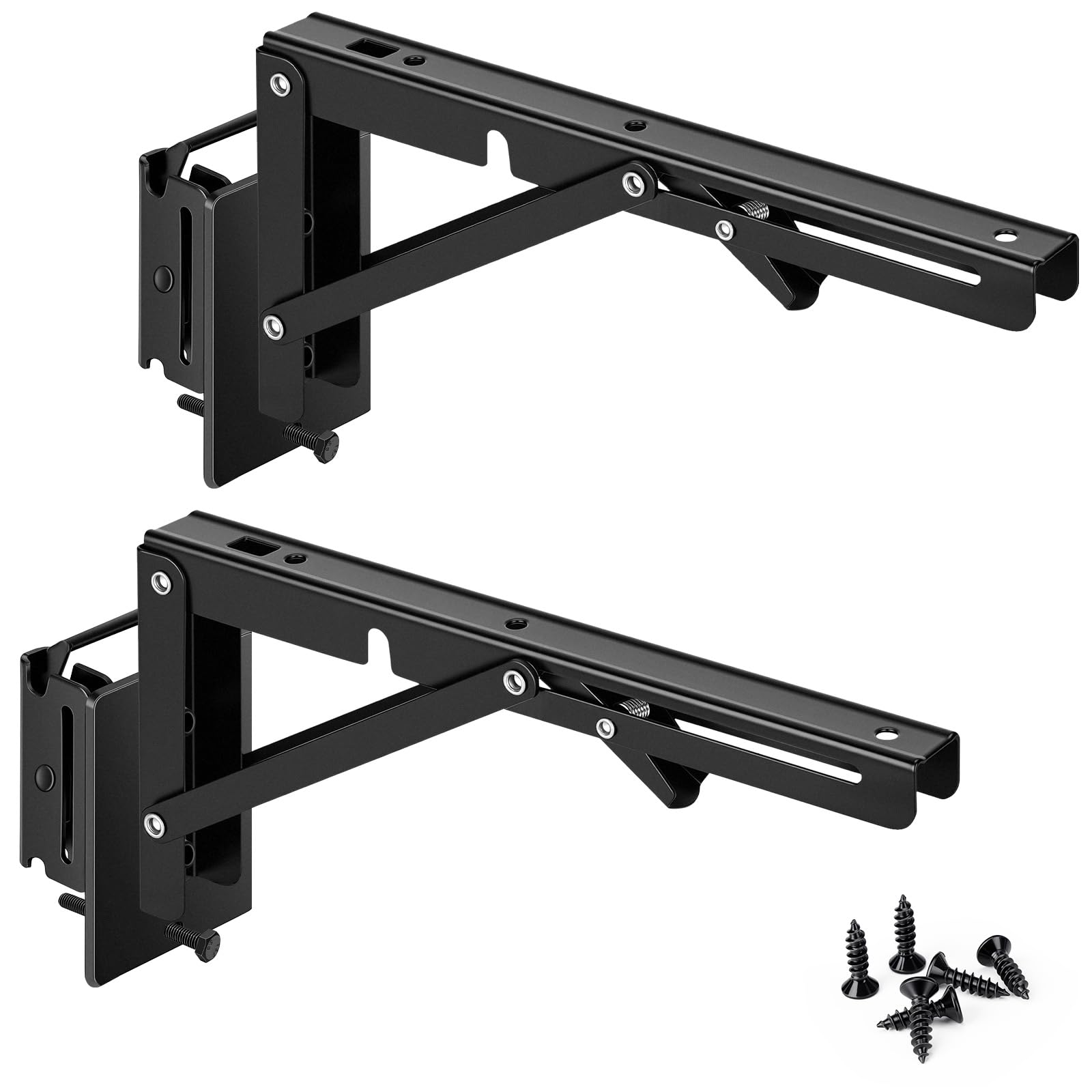 Photo 1 of 20 Inch E-Track Folding Shelf Brackets 2 Pcs, Heavy Duty & Level Stable