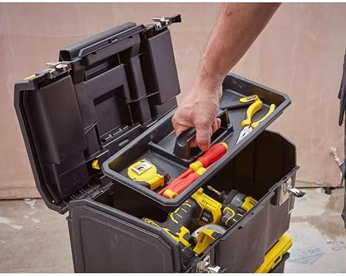 Miniatura 4 de STANLEY Caja de herramientas 2 en 1 con mango de tirar, caja de herramientas desmontable, bandeja portátil para herramientas y piezas pequeñas,