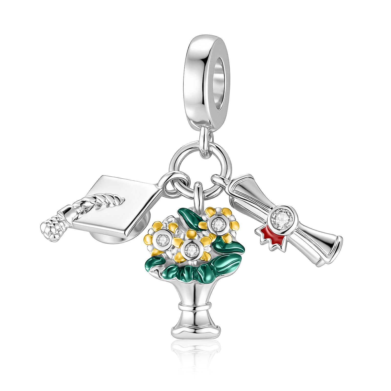 Doktorhut Charms 2026 für Pandora Charm 925 Silber Abschluss