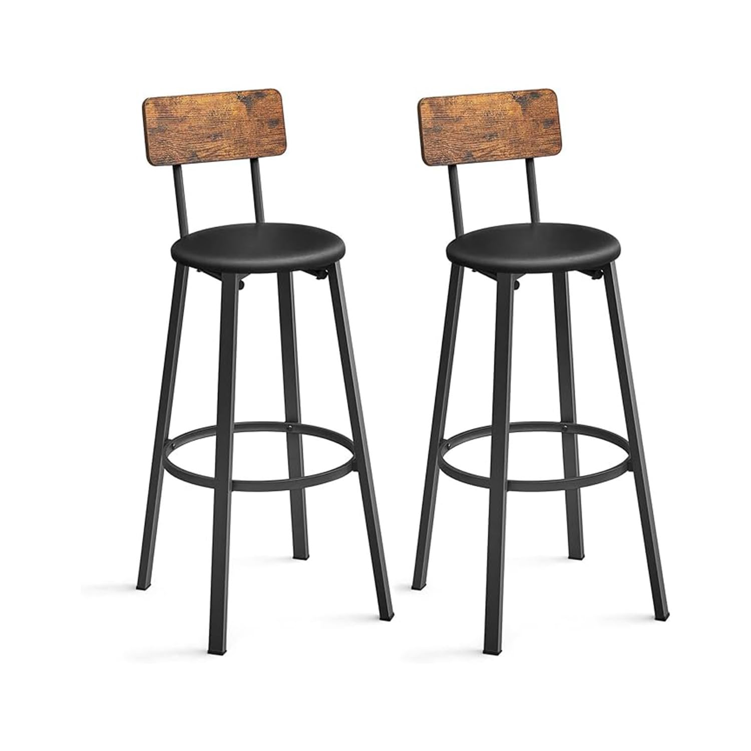 Tabourets de bar confortables lot de 2 avec repose-pieds contre la fatigue