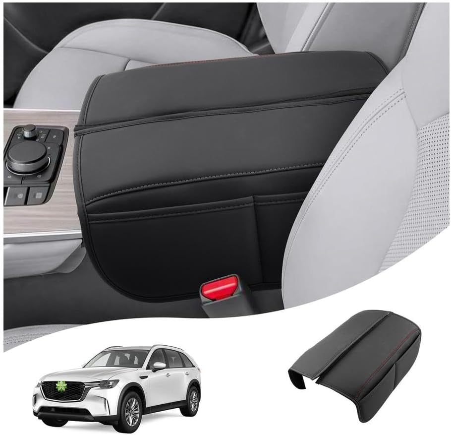 Ruiya 2026 Mazda CX90 Armrest Cover for Mazda CX90 2024-2026 Accessories Soft Comfy Thicken Center Console Cover Compatible with 2024 2025 2026 Mazda CX90 All Trims