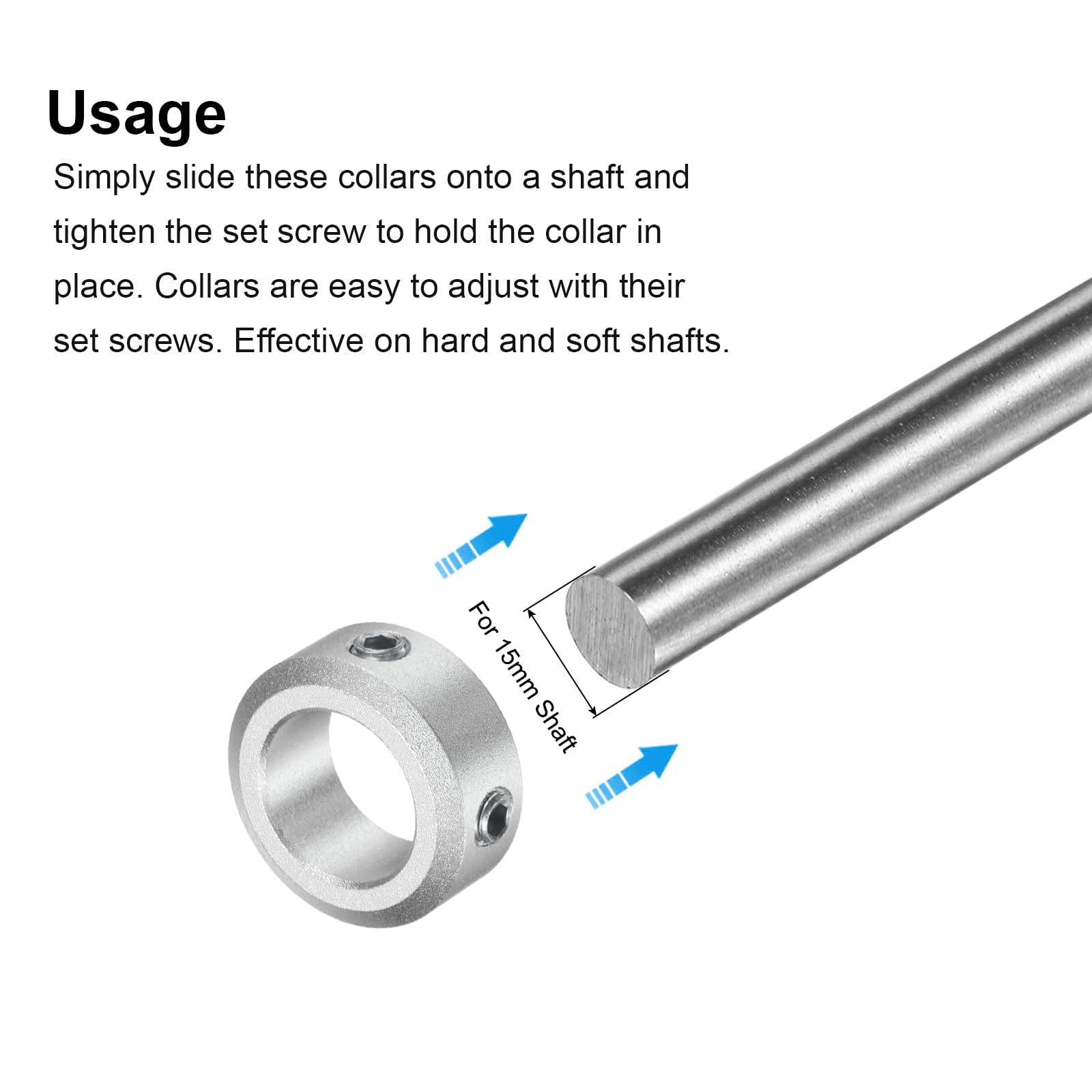 Amazon.co.jp: uxcell セットカラー 内径15mm 外径24mm 厚さ10mm