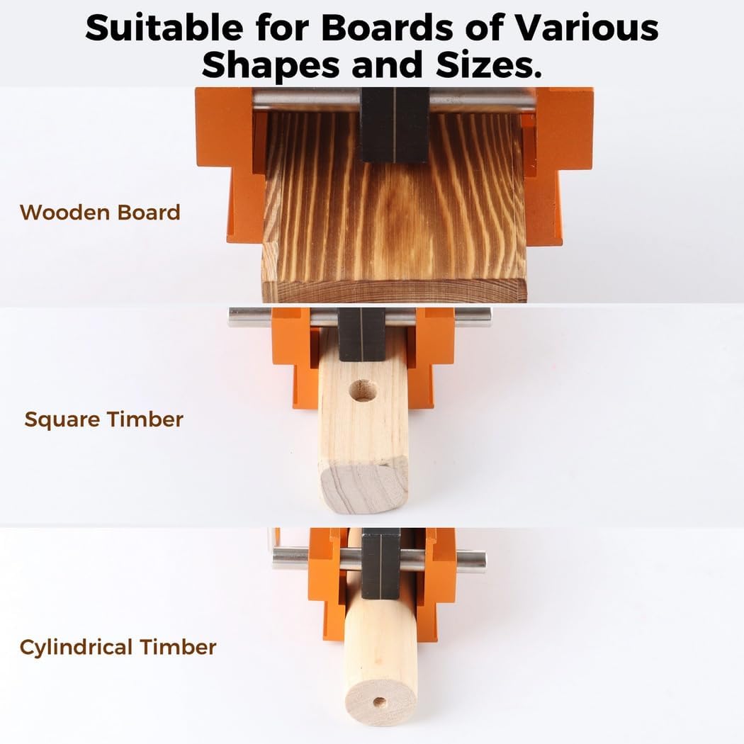 Punching Locator Of Adjustable Width, 6 Bushings Doweling Jig Kit, Drilling Guide Self Centering, Straight Woodworking Joint Tool Holes Locator