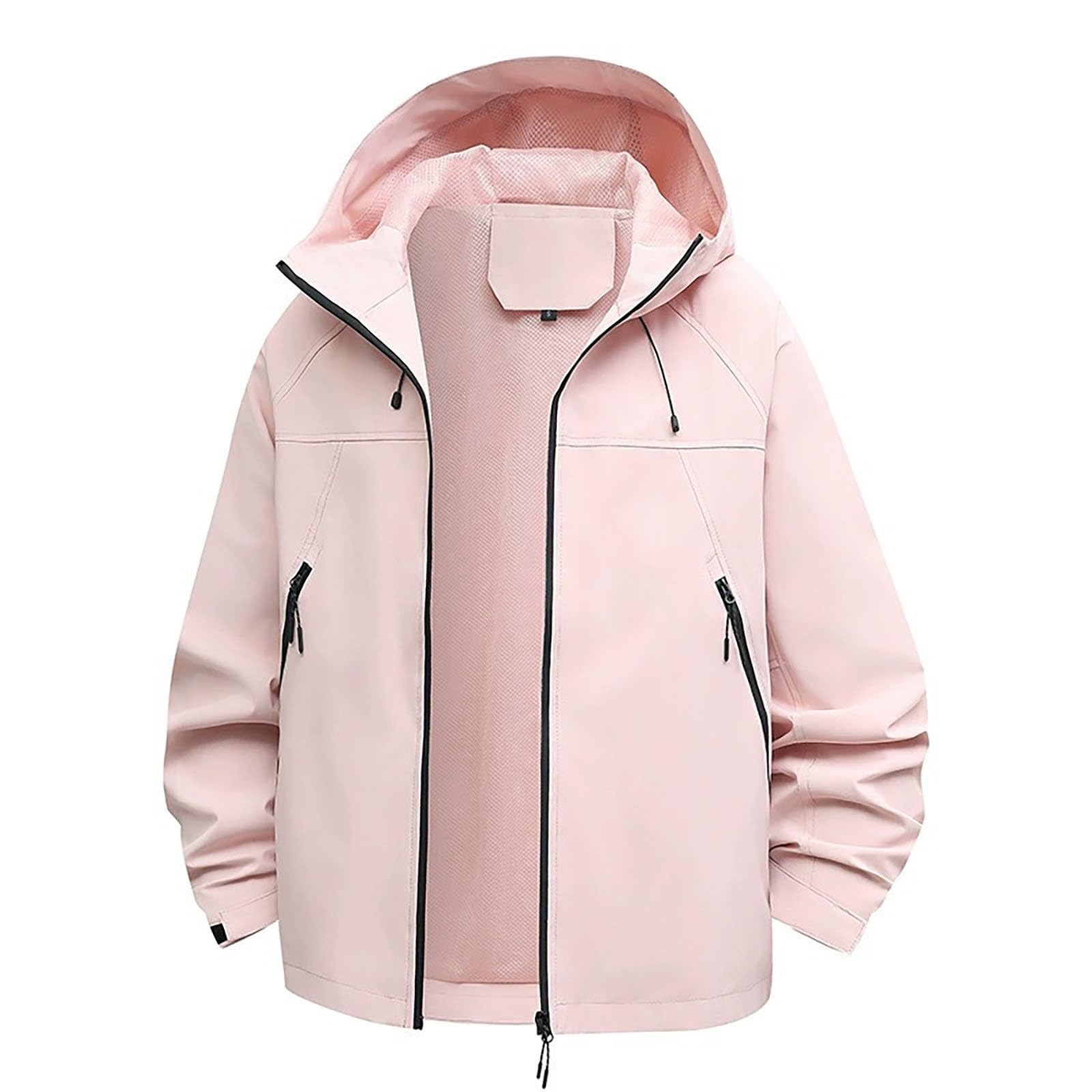 Veste de pluie pour femme - Imperméable - Coupe-vent - Légère - Softshell - Veste de cyclisme respirante - Veste de cyclisme - Veste demi-saison - Veste zippée - Grandes tailles - Veste softshell