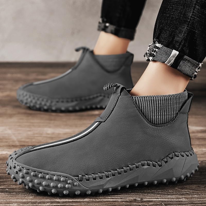 Men's Retro Soft Sole Slip-on Casual Shoes Fashionable Patchwork Round Toe Oxford Shoes Men Comfortable Versatile Shoes for Travel Driving Mountaineering2