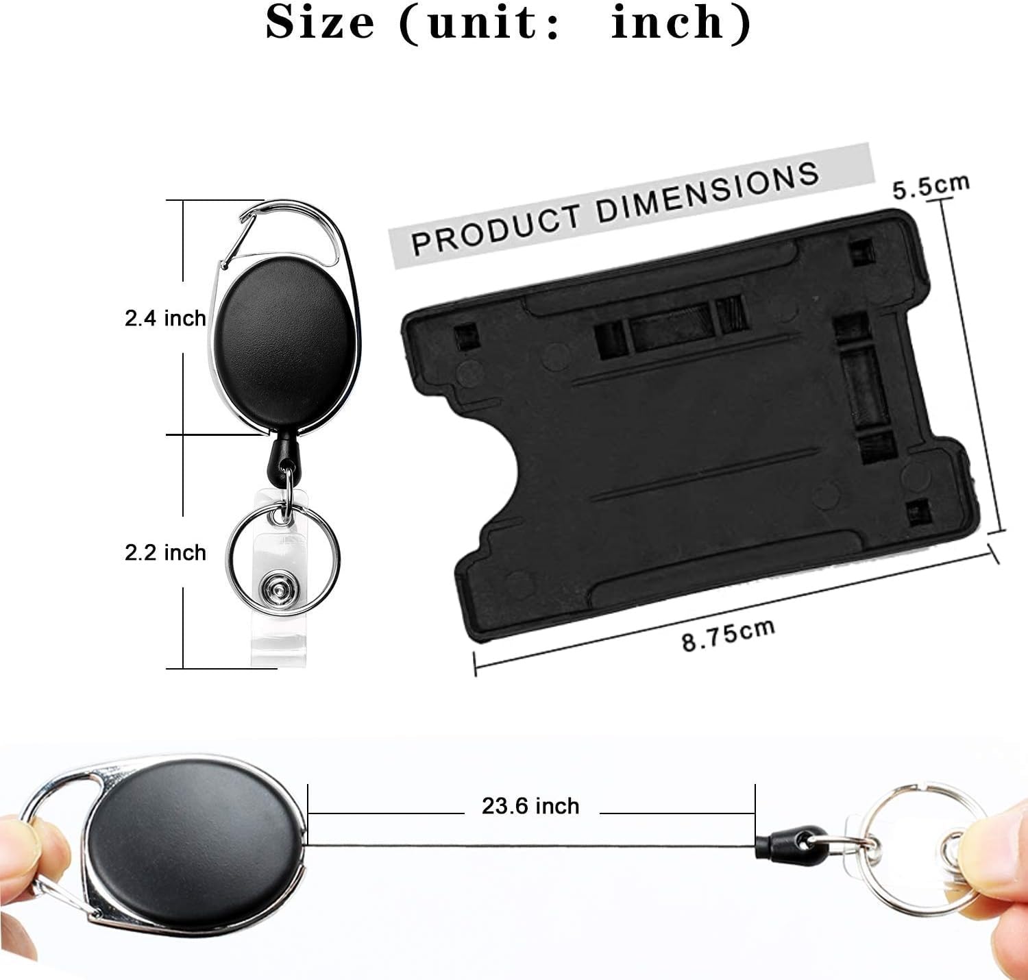 ANG ID Card Holder Pack of 1 (Oval 1+ Card Holder 1 (Black)