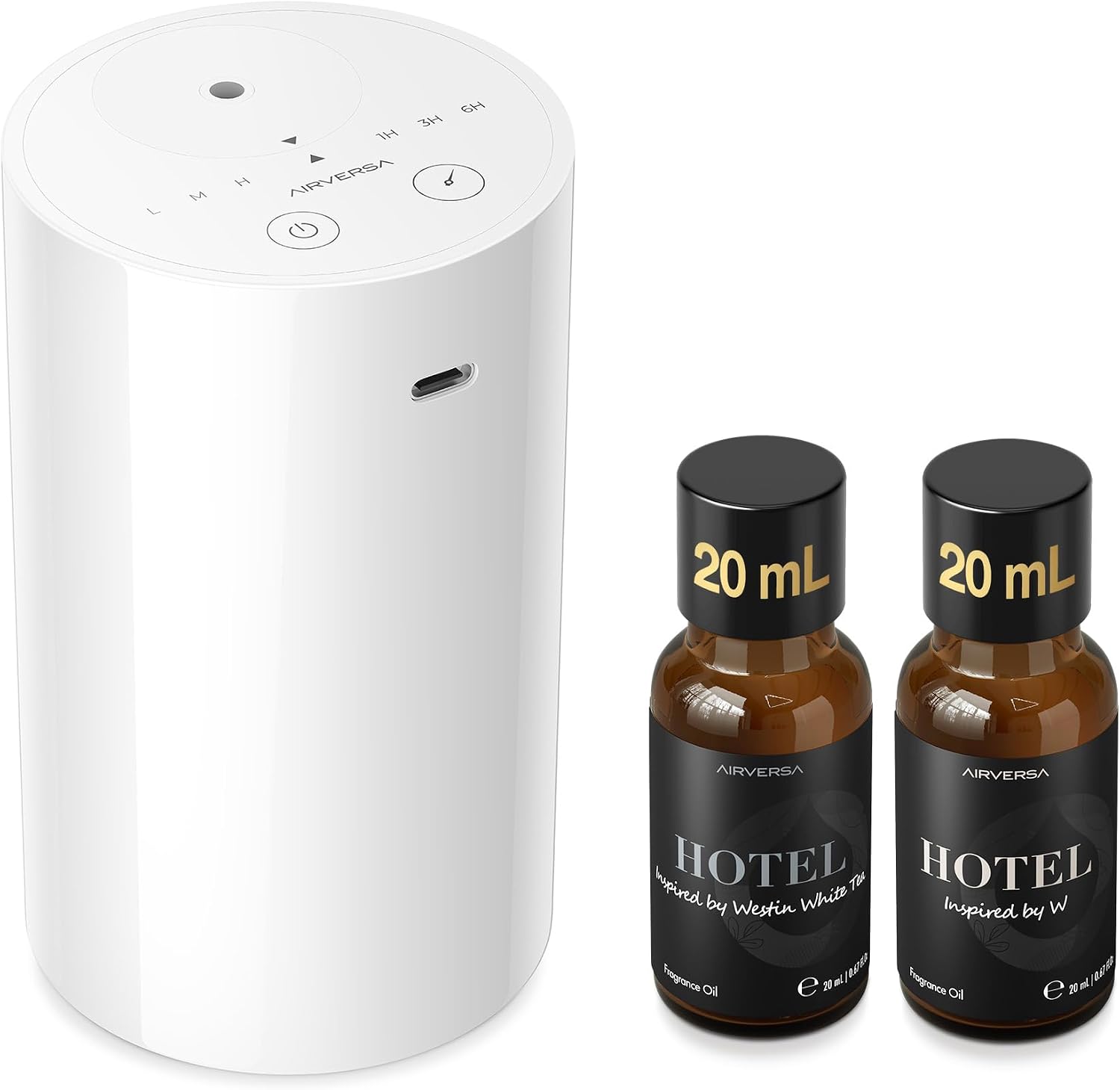  AN8 Waterless Essential Oil Diffuser Starter Kit, Black thumbnail