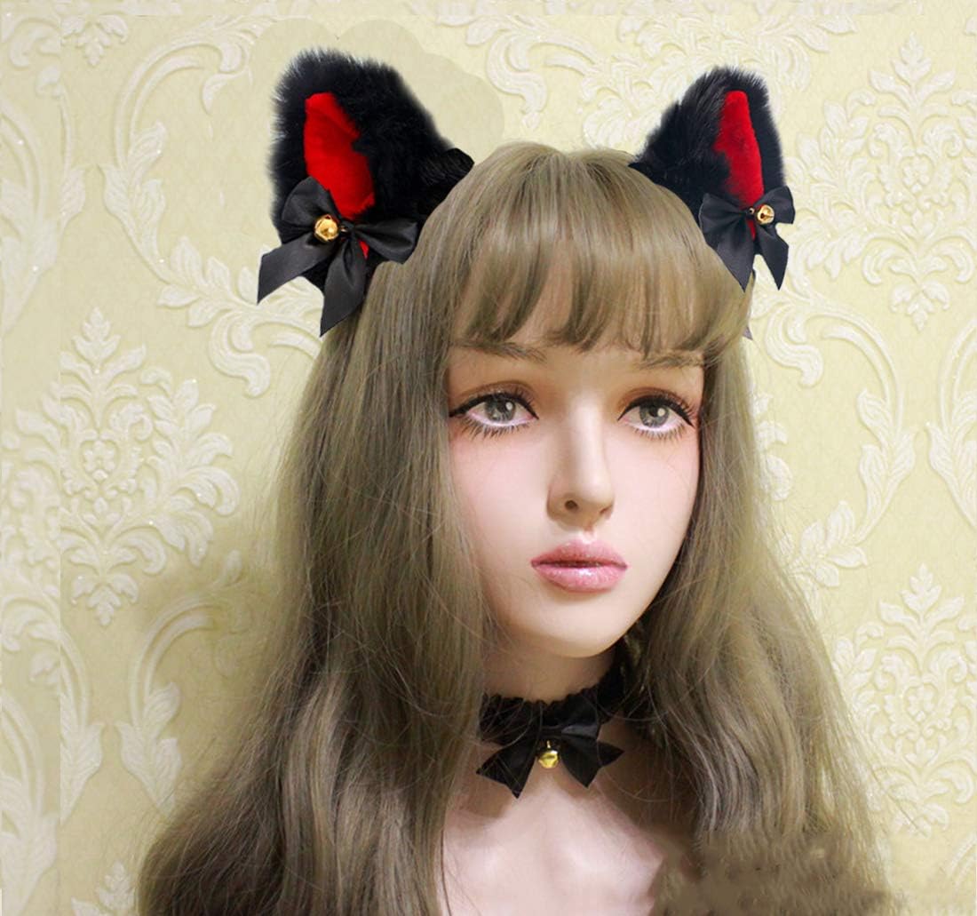 Fxaelian Animal Fox Cat Dog Ears Headband Halloween Cosplay Party Headbands Headpiece - Image 4
