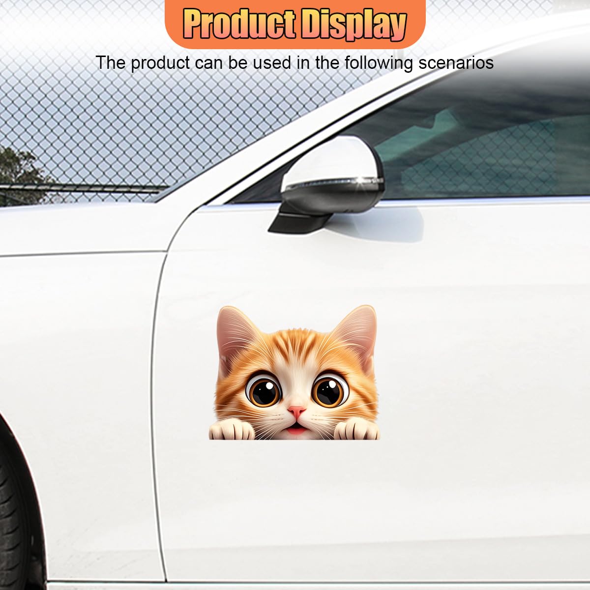 Cat Car Window Decal Funny Weatherproof Automotive Decals Accessories A Style — view 3
