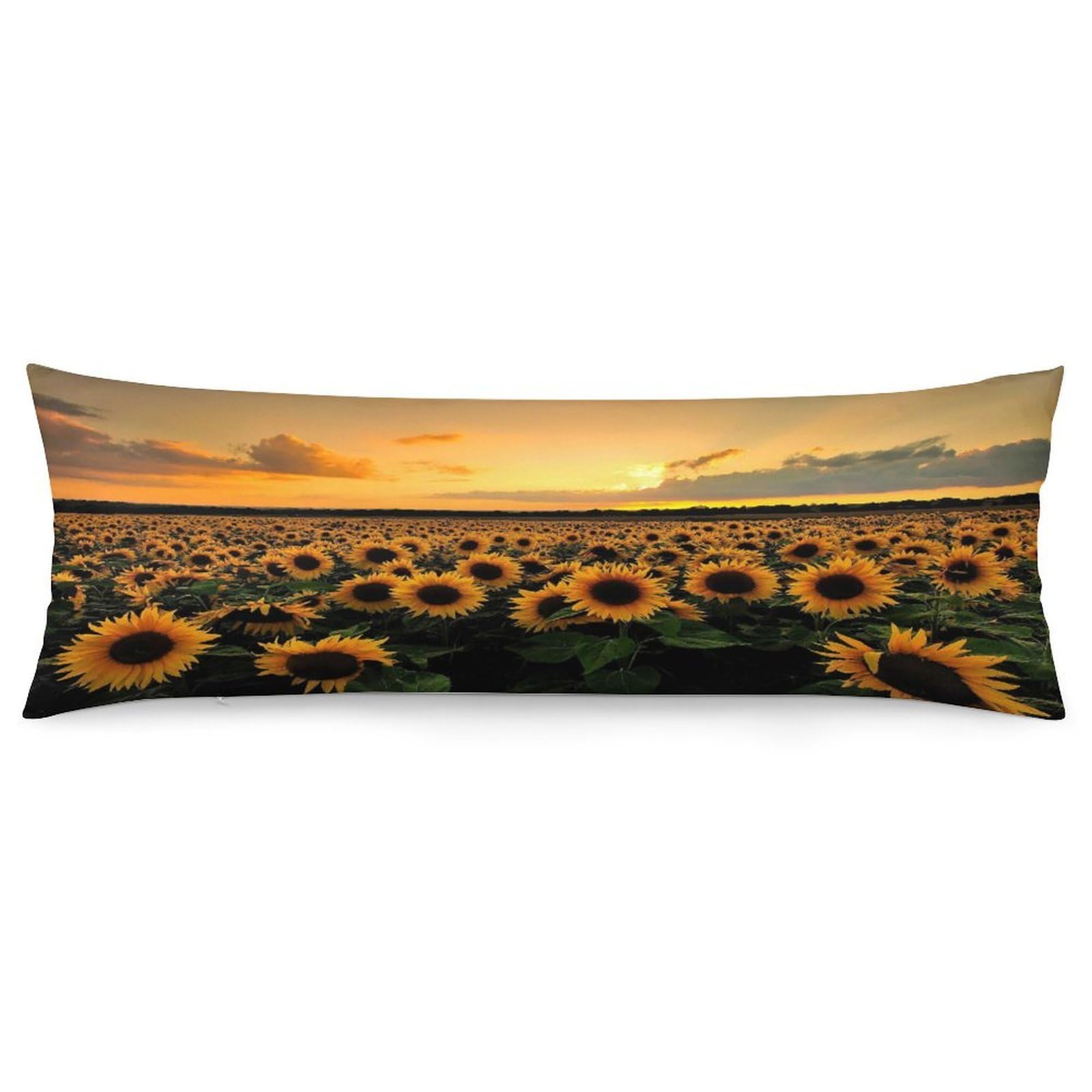 Sunflowers Sea Body Pillow Cover Soft Full Long Pillow Cover Decorative Large Pillow Case Cozy Body Pillow Pillowcase Pillow Shams for Bed Sofa Couch Room Decor 18.9 X 53 Inch