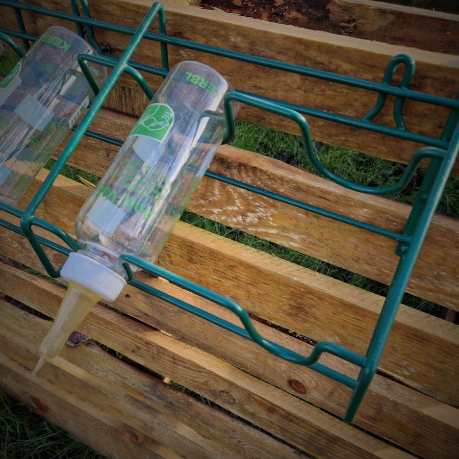 Lamm Flaschenhalter Futterständer mit 5 x 450 ml Nicht-Vac Flaschen & Sauger, Multi-Lamb Feeder Füttert problemlos bis zu 5 Lämmer, Befestigung an Zäunen, Hürden und Wänden (5 x Nicht-Vac Flaschen