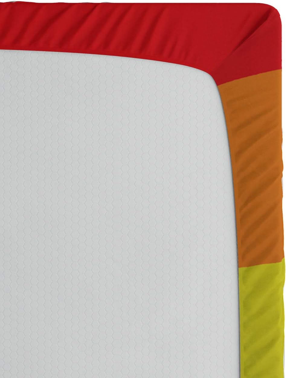 Ambesonne Pride Fitted Sheet, Simplistic Design of LGBT Flag Rainbow Colors Gender Freedom Gay Community Love Wins, Bed Cover with All-Round Elastic Deep Pocket for Comfort, Queen Size, Orange Blue