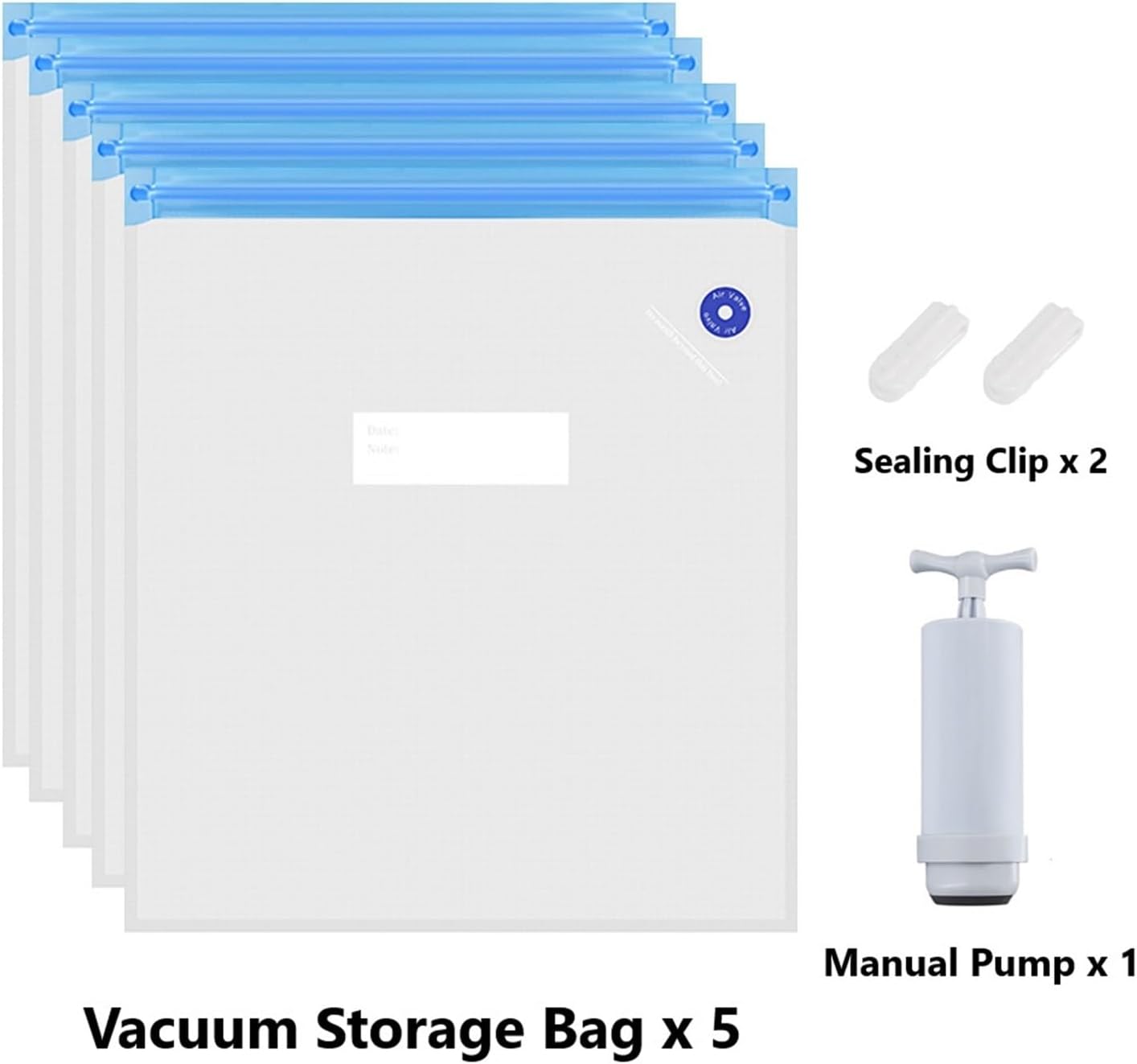 1pc Storage Bag Vacuum Safekeep Humidity Resistant Sealing Bags Keep Dry Sealed(20 Bags-Auto Pump)