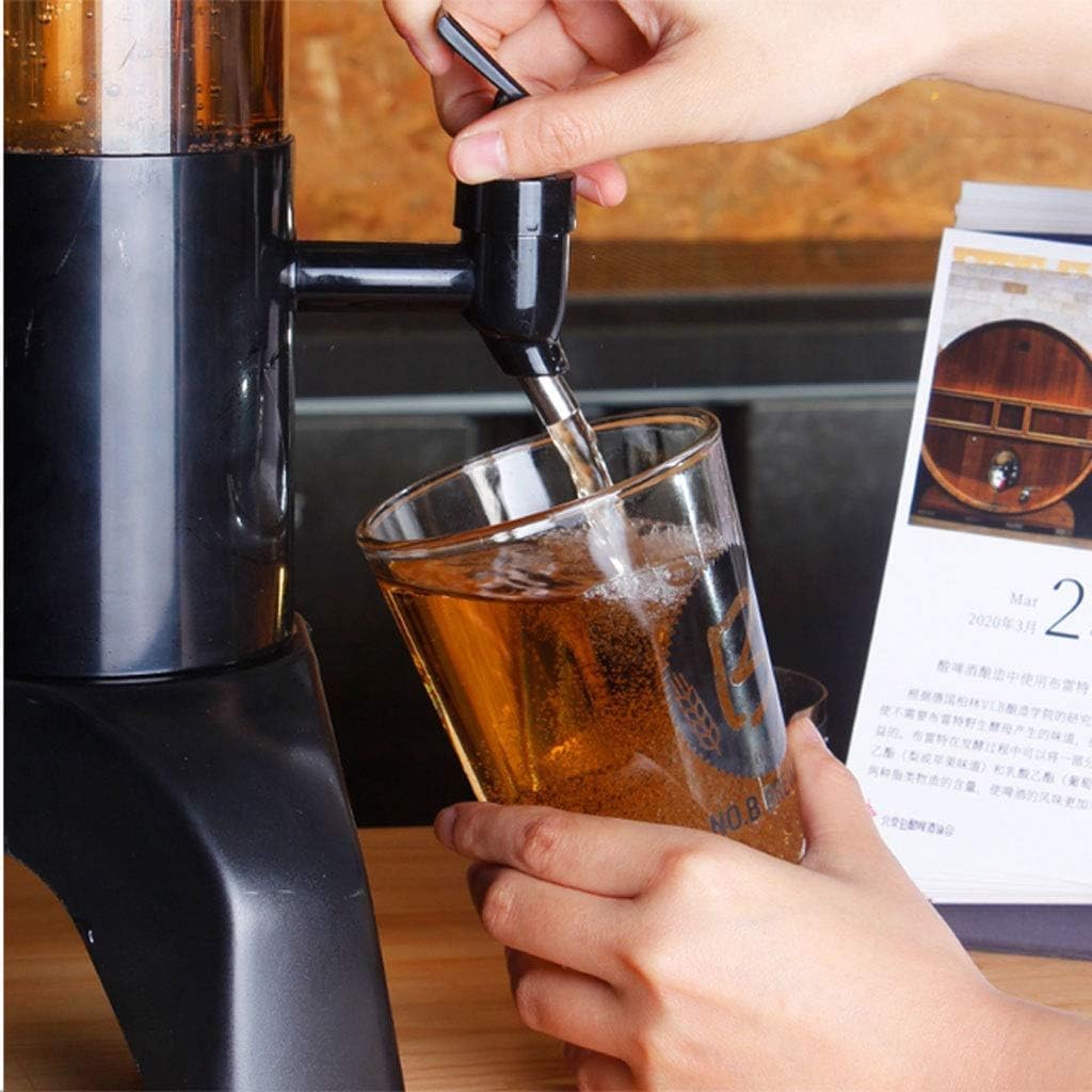 Dispensador Torre de cerveza de 3L/101OZ con trípode ABS estable, torre de bebidas con grifo, tubo de hielo y luces LED, dispensador de bebidas contenedor de cerveza Cerveza