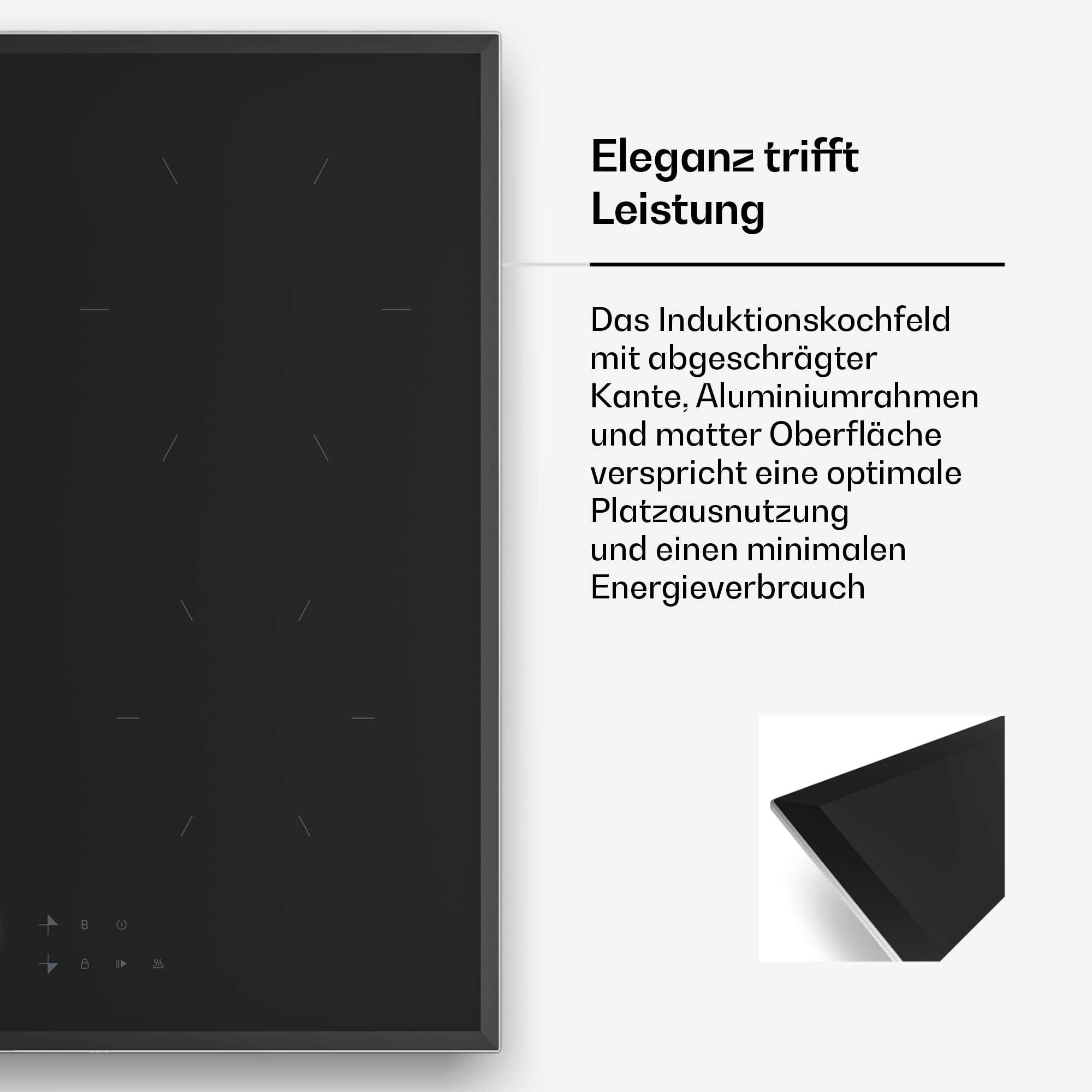 Klarstein Magnichef Induktionskochfeld - 4-Zonen, 8200W Boost, Magnetsteuerung, Timer & Kindersicherung, Restwärmeanzeige, Topferkennung, Aluminiumrahmen, 59cm Kochfeld Induktion
