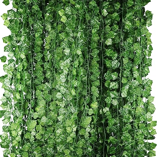 Tbestmax 48 Pack 330 Feet Fake Ivy Vines for Bedroom
