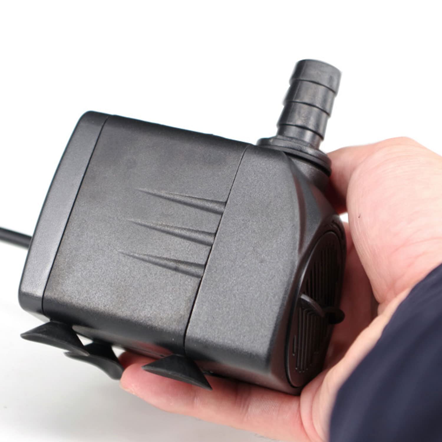 Mini pompe à eau (600 l/h, 10 W), pompe d'aquarium ultra silencieuse avec hub haut, pompe à fontaine avec câble d'alimentation de 1,5 m, 2 buses d'aquarium, étangs, fontaines, statues,