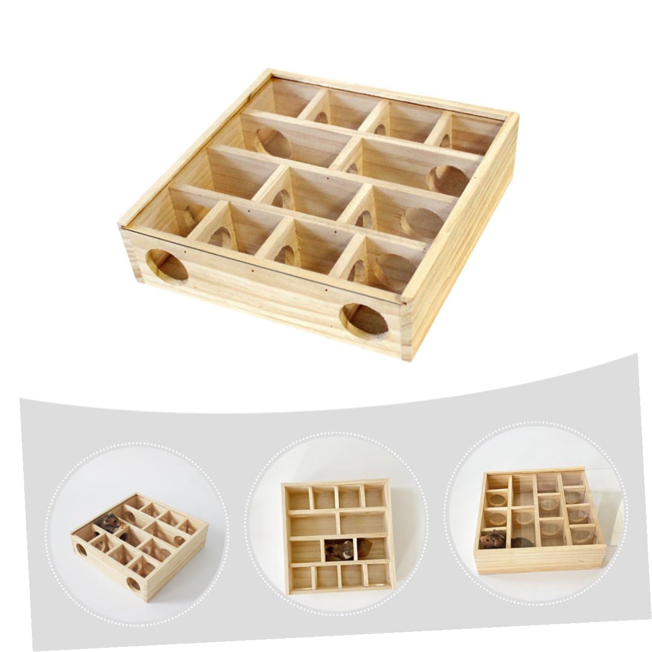Artibetter Holz Hamsterlabyrinth Mausspielzeug Mehrgitter Haustierzubehör Labyrinthspiel Kleine Haustiere Hamster Chinchillas Rennmäuse