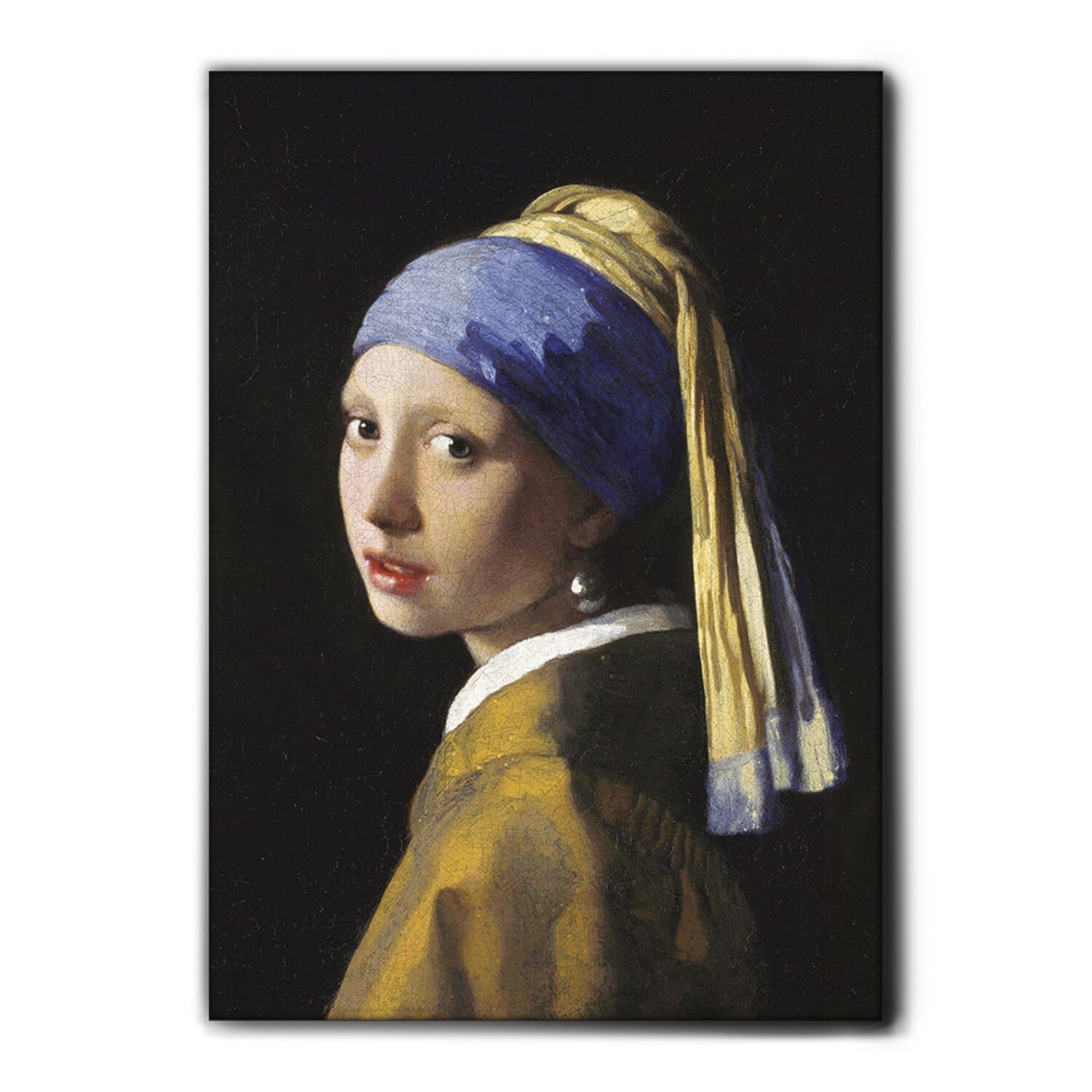 Giallobus - Gemälde - Jan Vermeer - Das Mädchen mit dem Perlenohrring - Premium Loom Canvas mit hoher Dicke - 70L x 100l cm - Bereit zum Aufhängen - Moderne Gemälde
